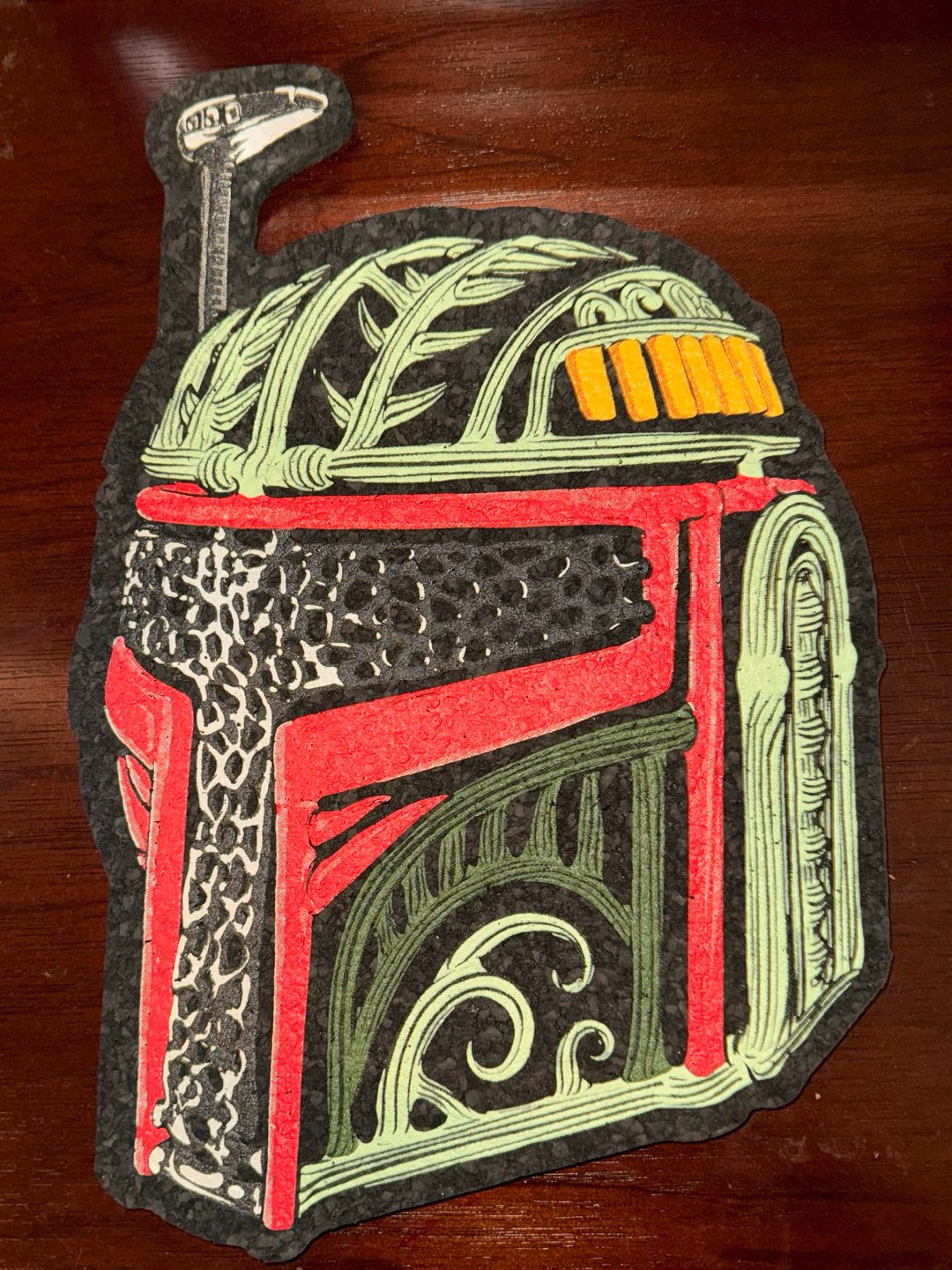 Preview pic of “Banjofett” Boba fett sculpture design by banjo glass moodmat