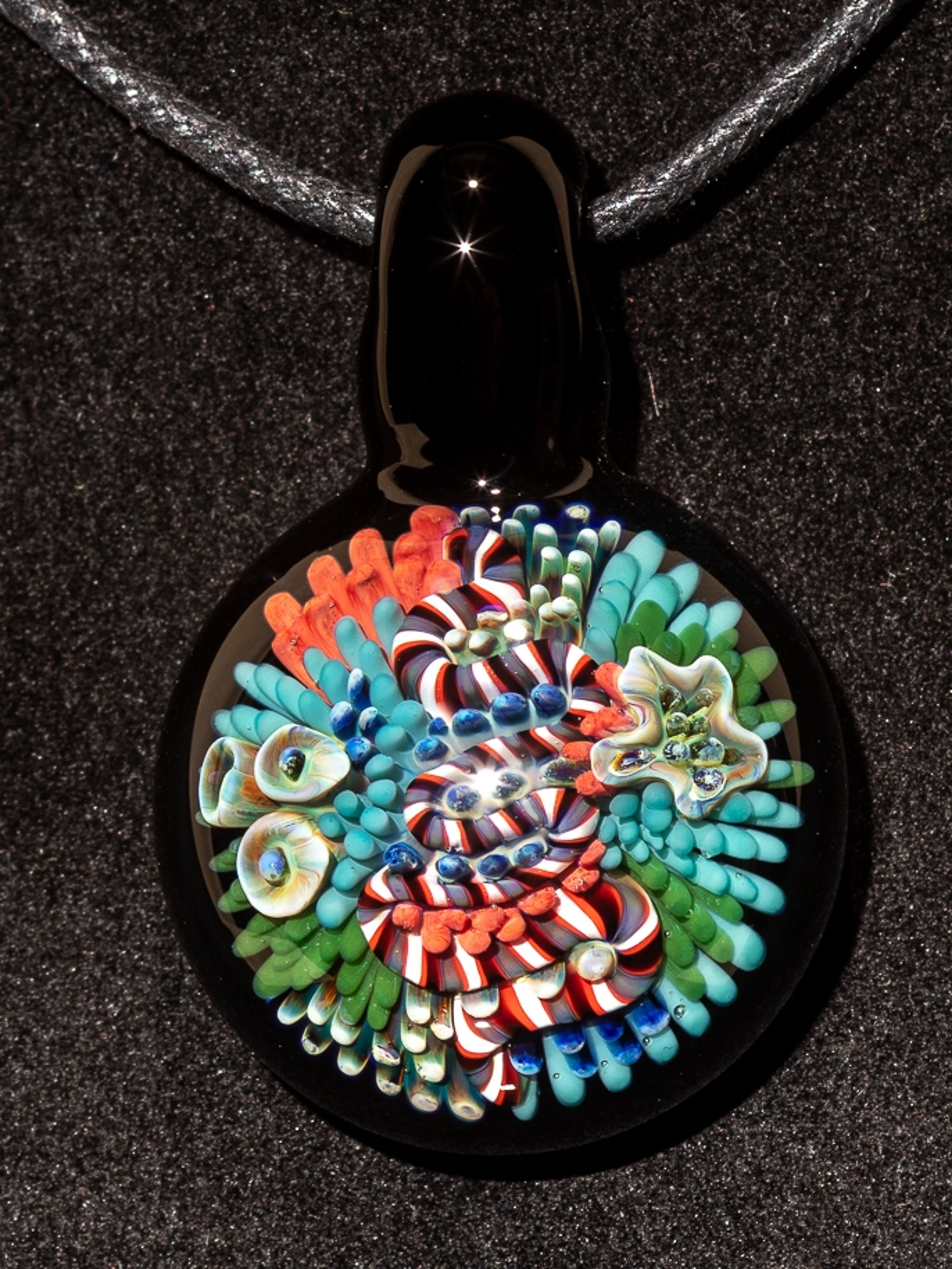 Preview pic of Coral Reef Pendant | Borosilicate Glass Ocean Jewelry | Beach Accessories | Sea Glass Necklace