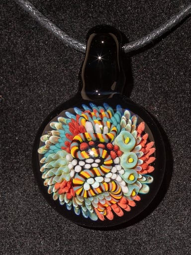 Preview pic of Coral Reef Pendant | Borosilicate Glass Ocean Jewelry | Beach Accessories | Sea Glass Necklace