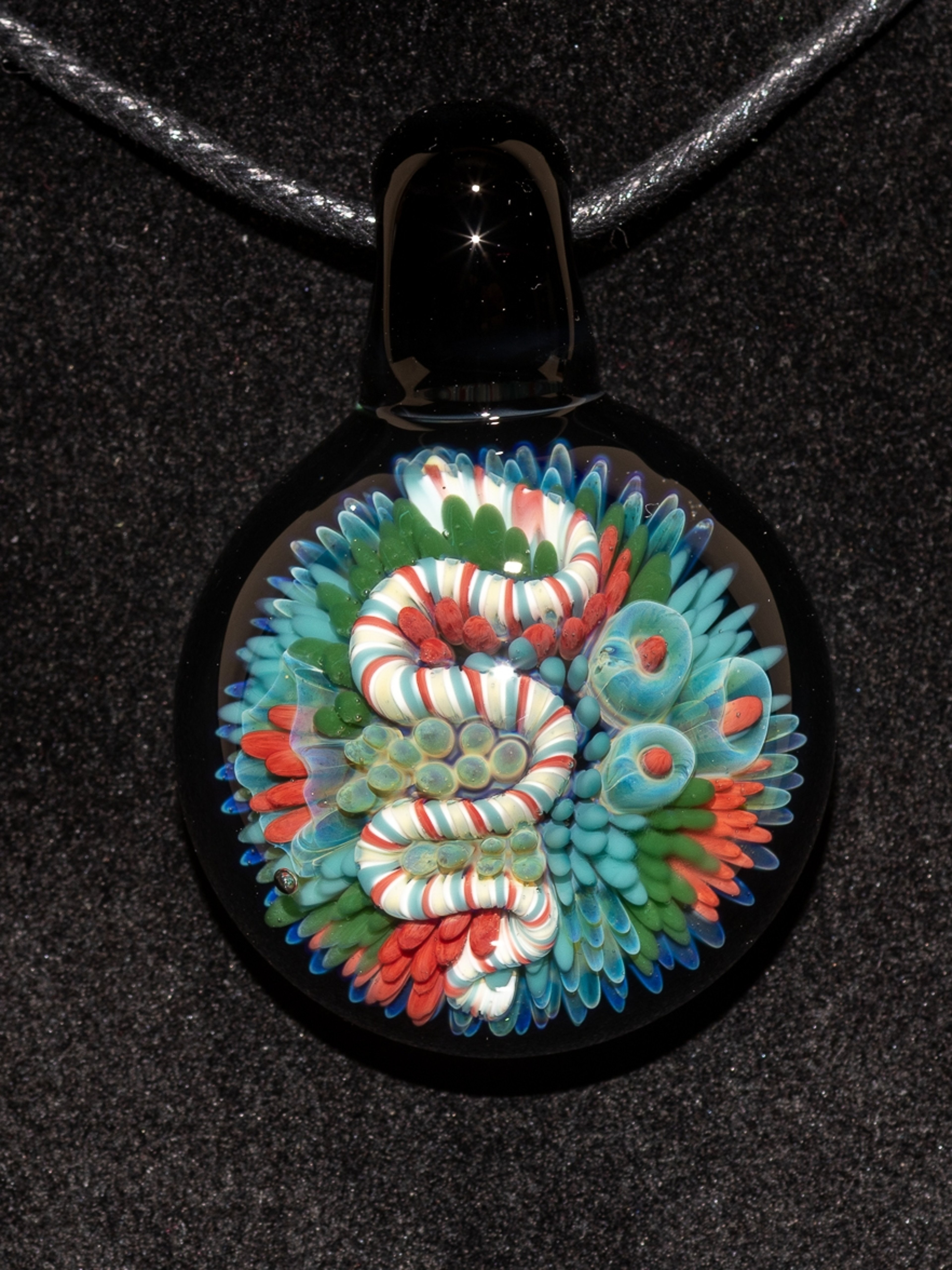 Preview pic of Coral Reef Pendant | Borosilicate Glass Ocean Jewelry | Beach Accessories | Sea Glass Necklace