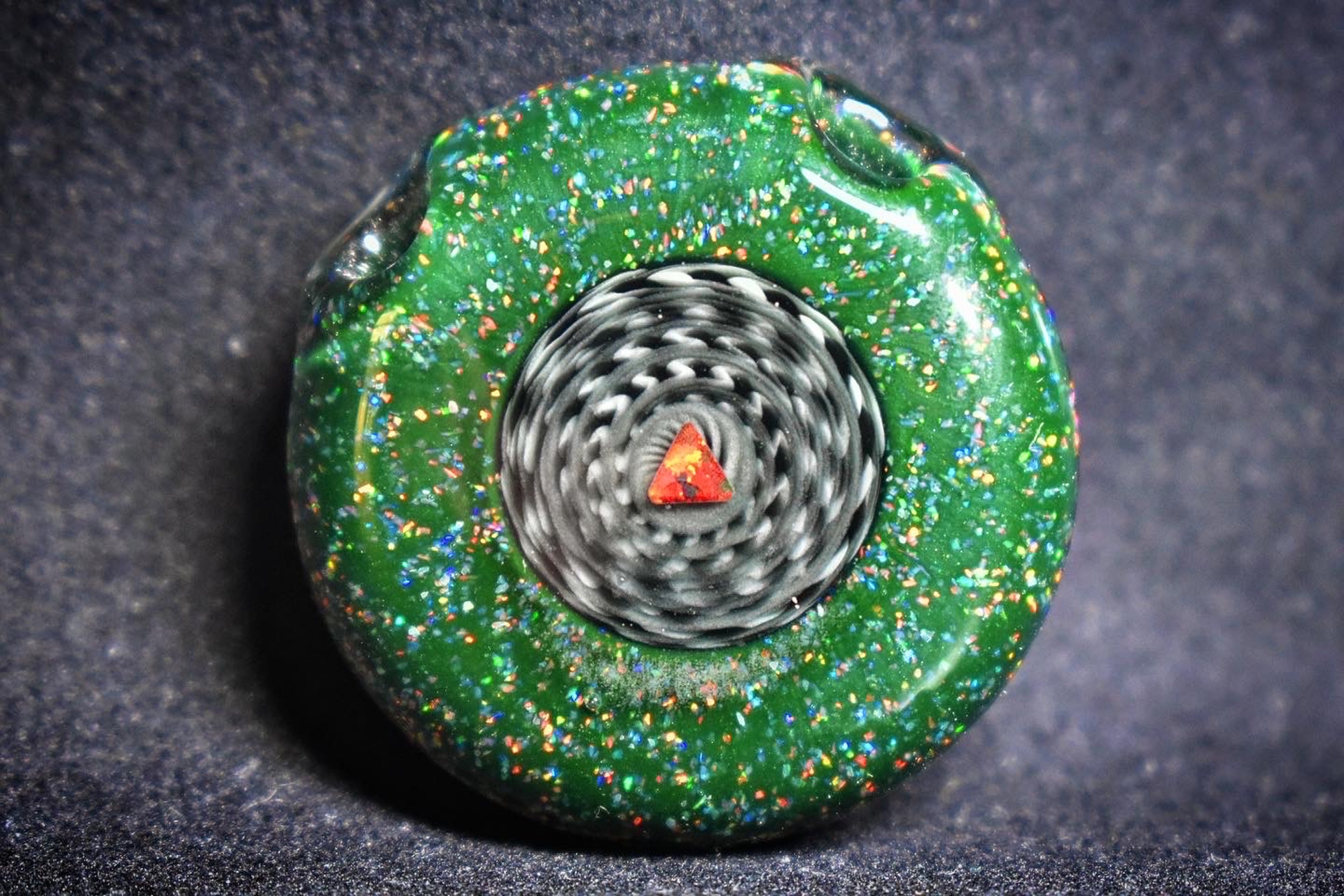 Preview pic of Jmez signed crushed opal on opal pendant with silver chain 18in