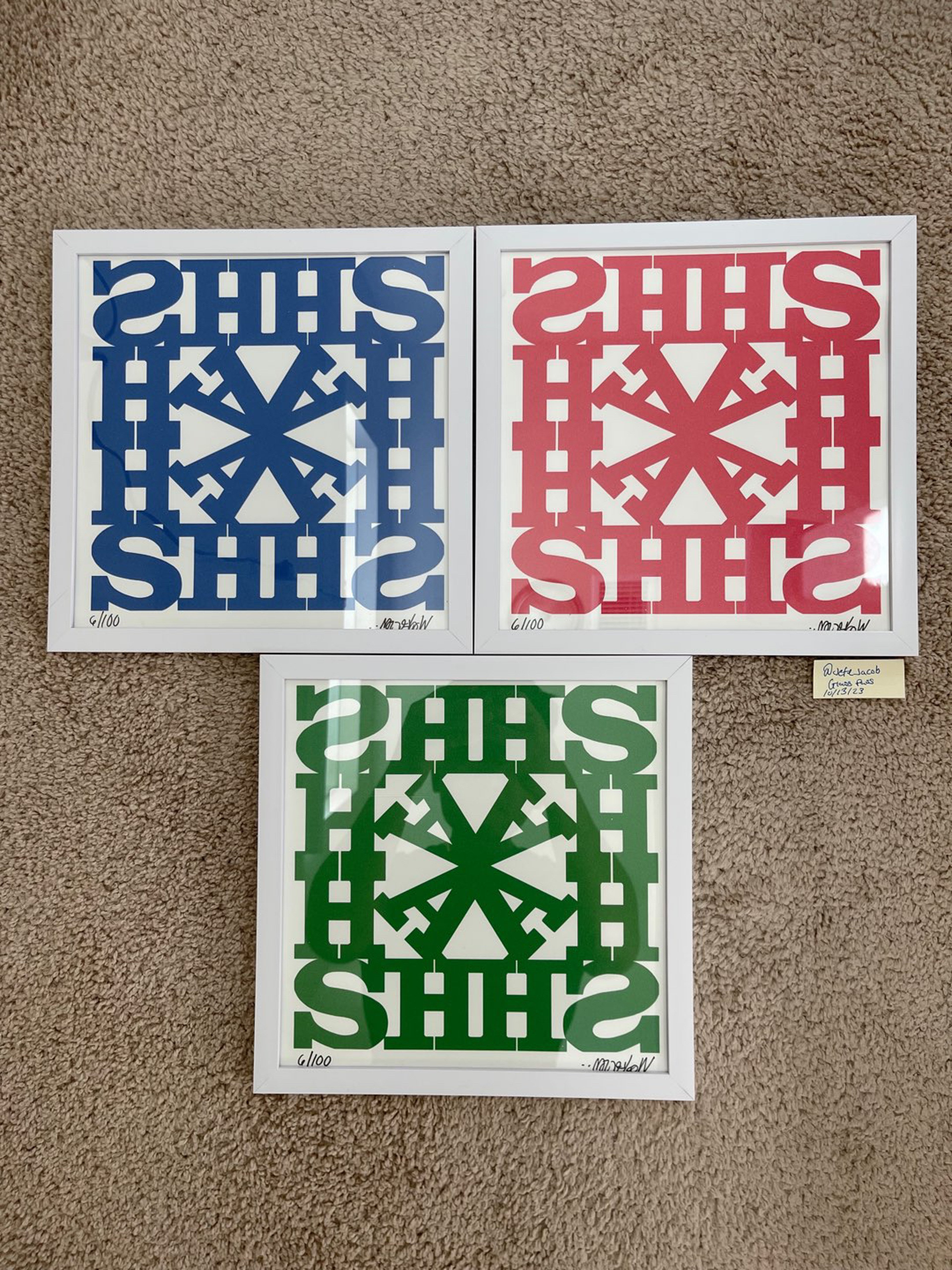 Preview pic of Lot Set of 3 Lot Comedy Wookerson 10x10 Hashsimile Hash Print #6/100