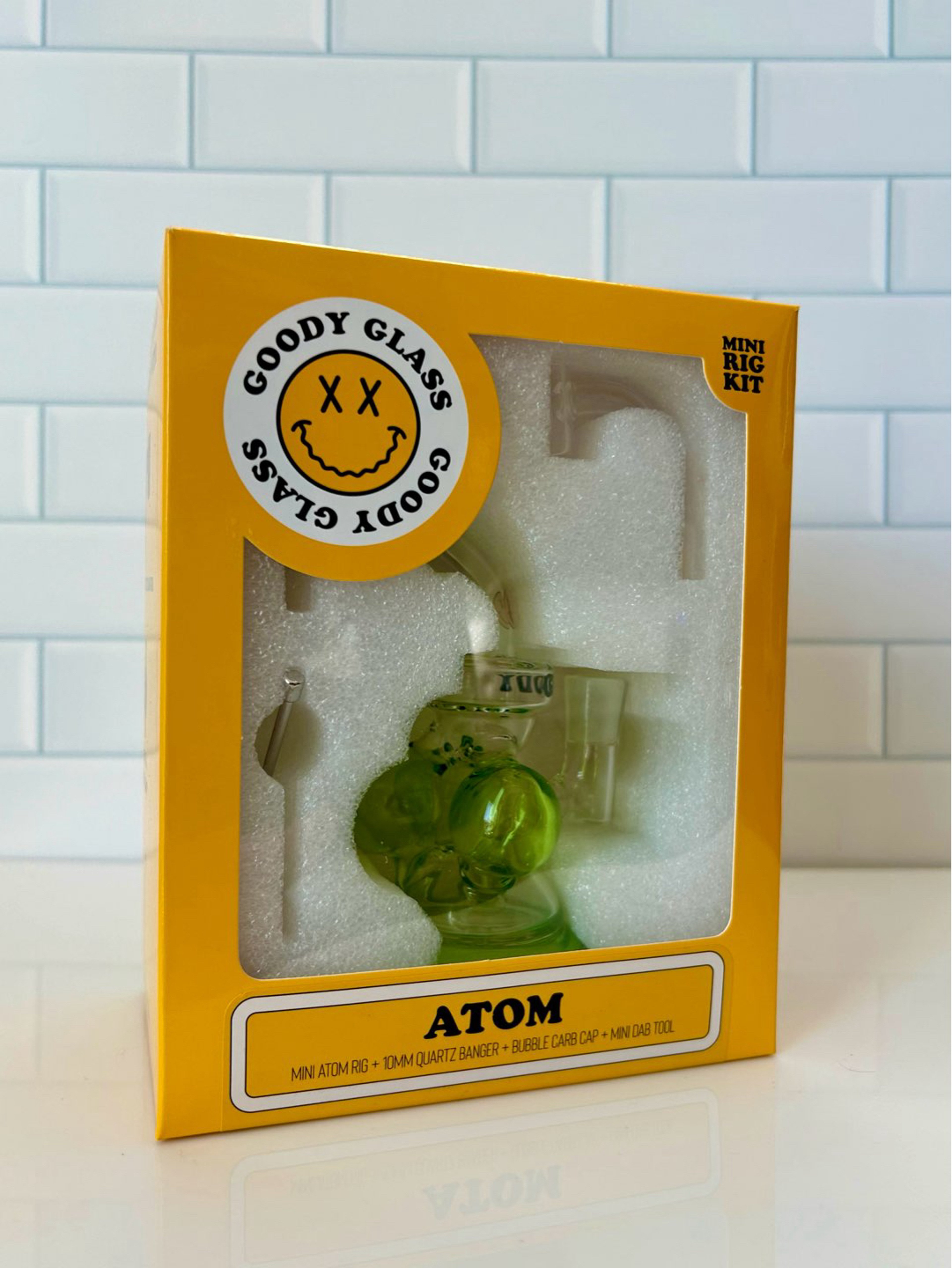 Preview pic of New Goody Glass Atom Mini Dab Rig 4 Piece Kit