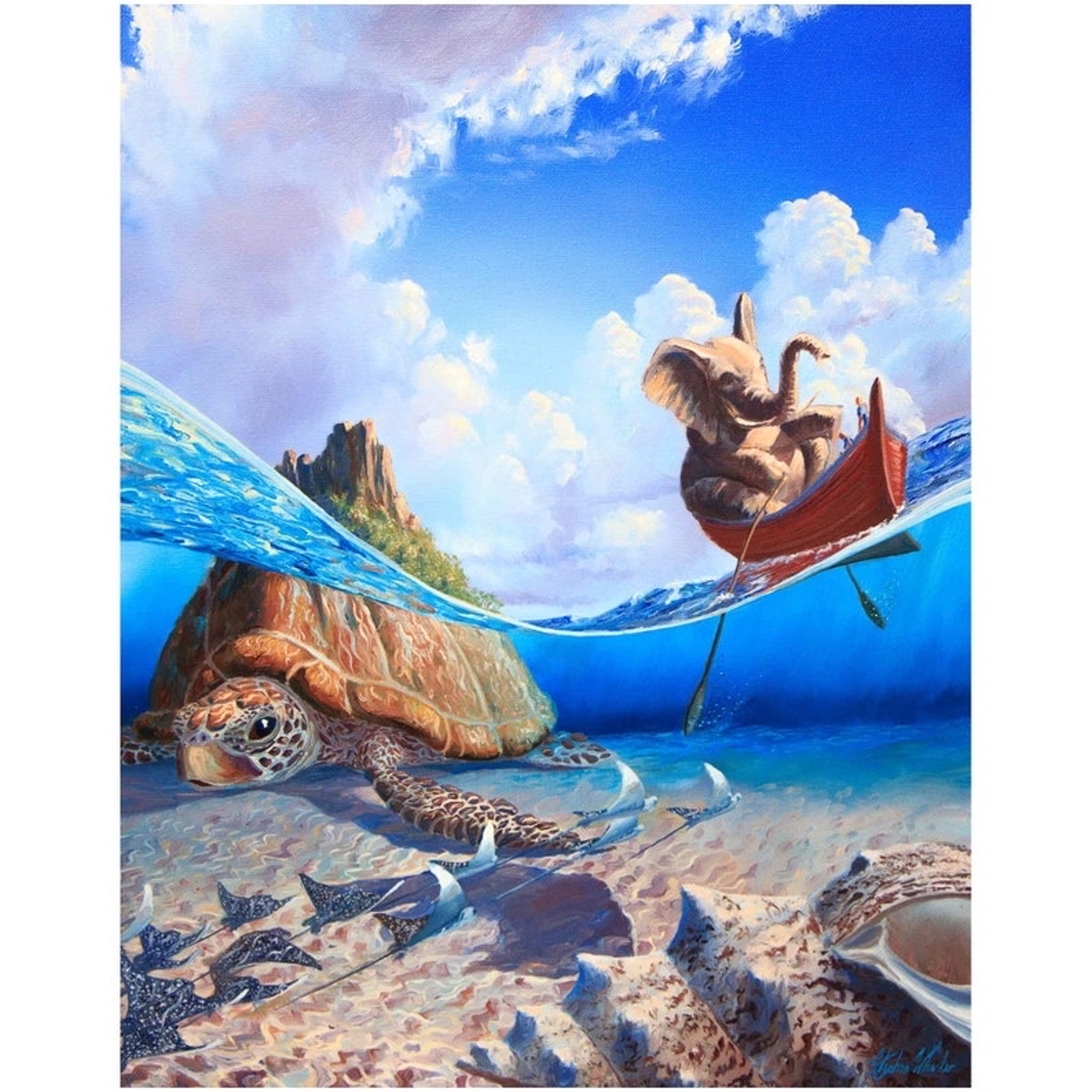 Preview pic of “Rowing the Isles” print by Stephen Wheeler Studio