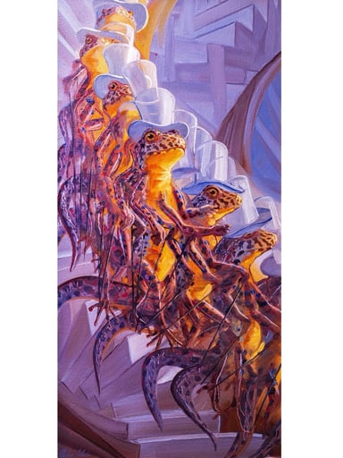 Preview pic of “Newt Descending a Staircase No. 2” print by Stephen Wheeler Studio