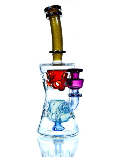 Preview pic of Redtail Glass - Venetian Fab Stack Rig - Multicolor Jellybean - 10mm Female