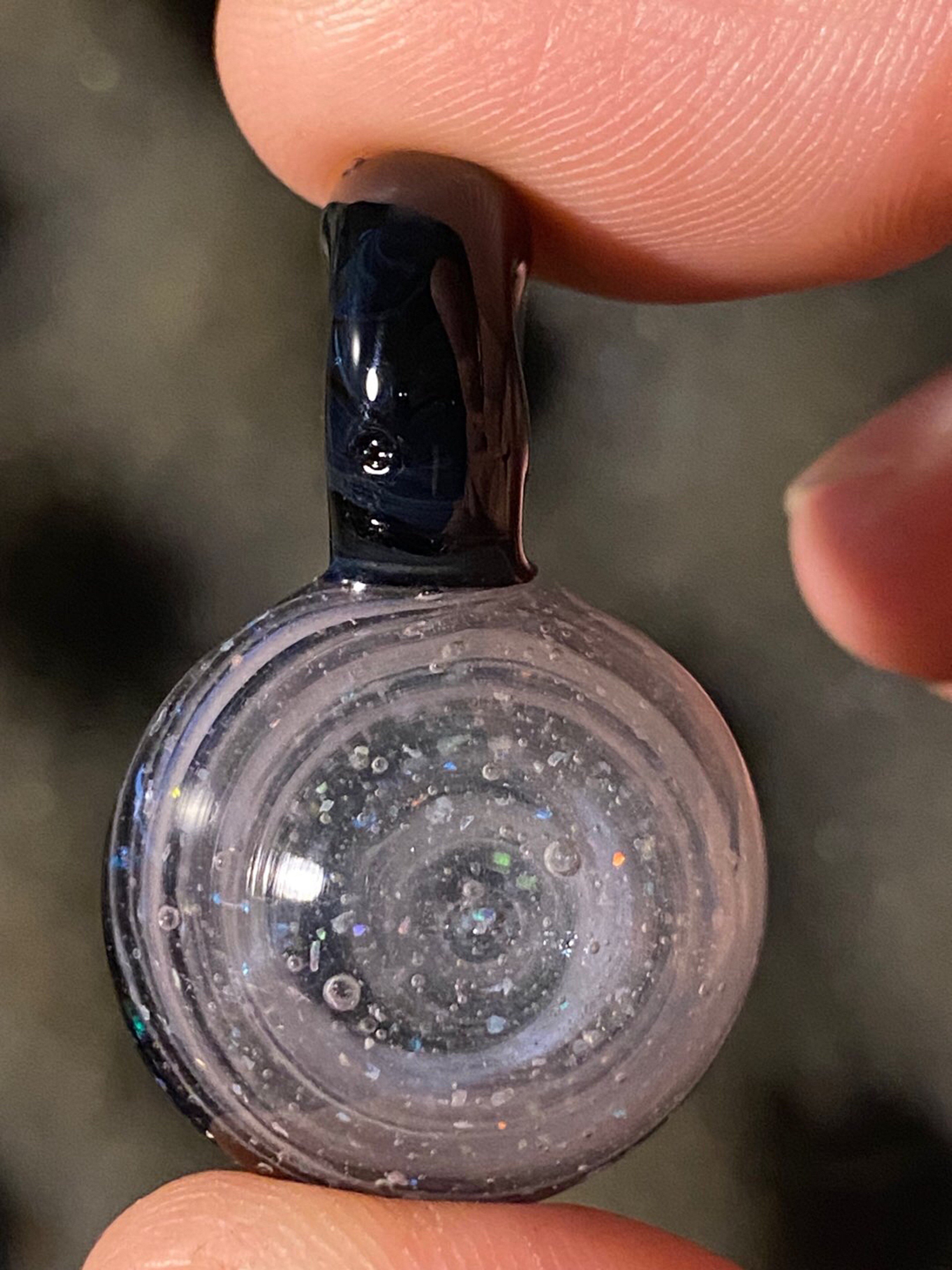 Preview pic of Black and Pink Crushed Opal Pendant