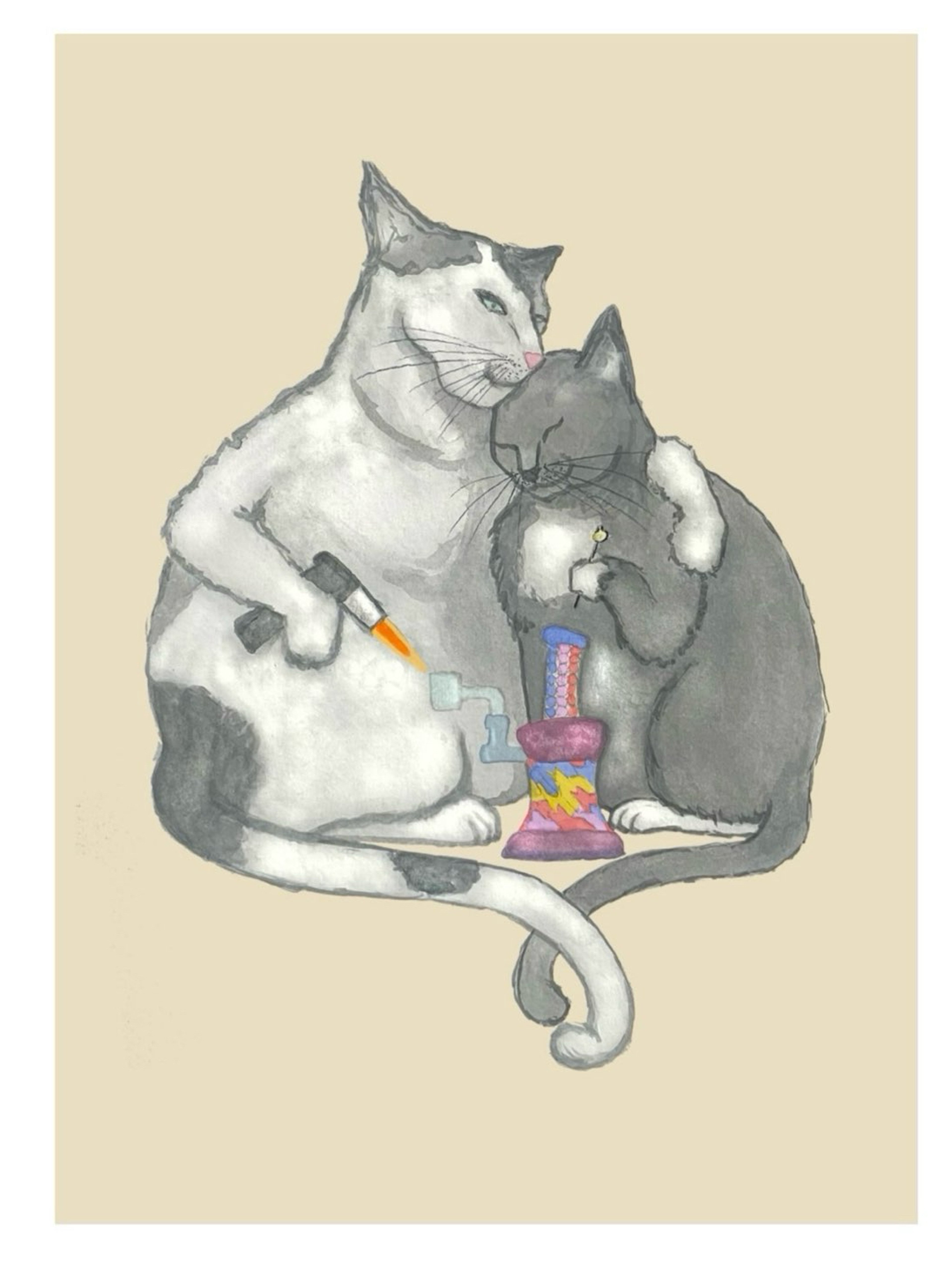 Preview pic of “Hash Cats” print by Slinger