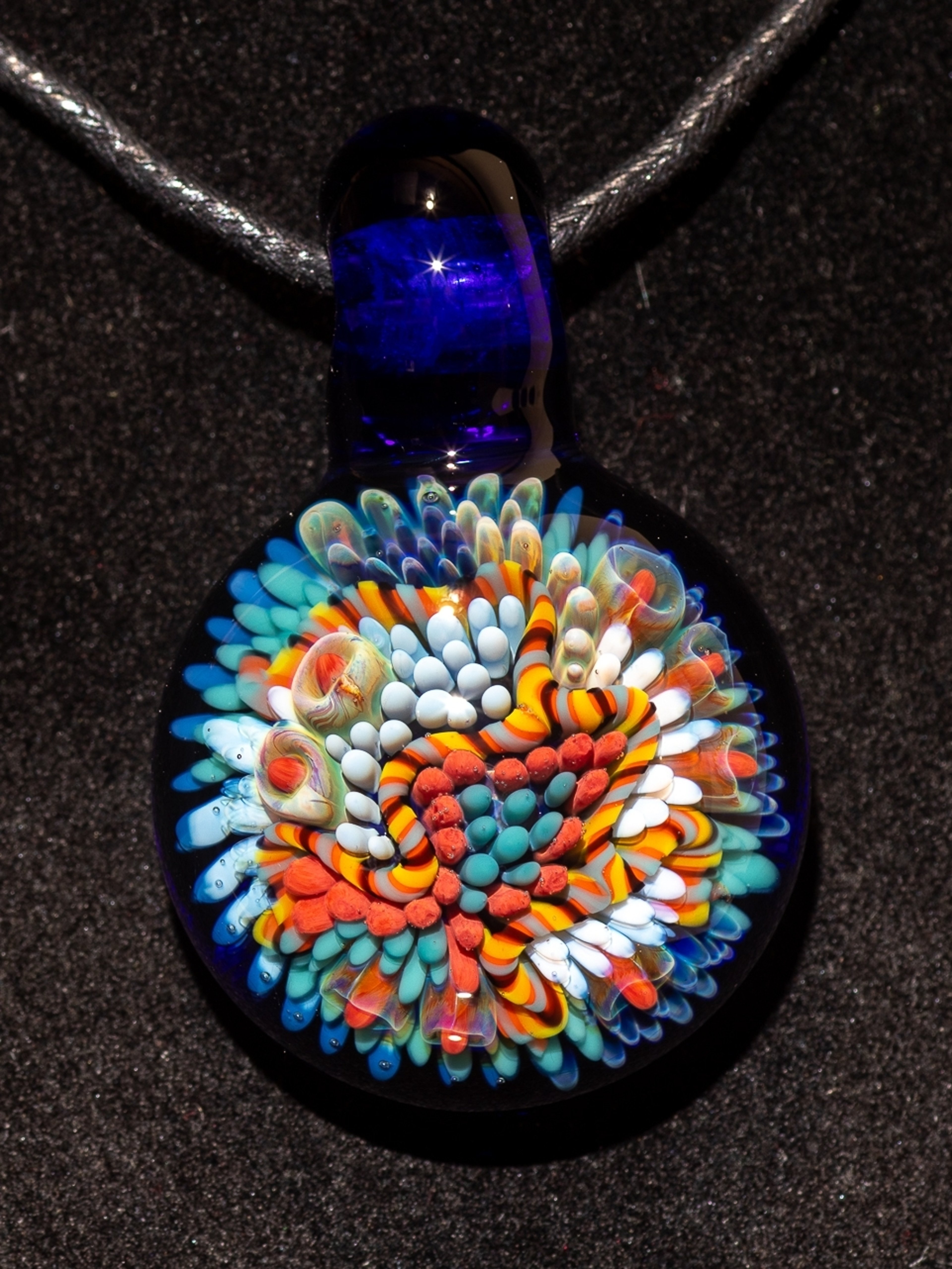 Preview pic of Coral Reef Pendant | Borosilicate Glass Ocean Jewelry | Beach Accessories | Sea Glass Necklace