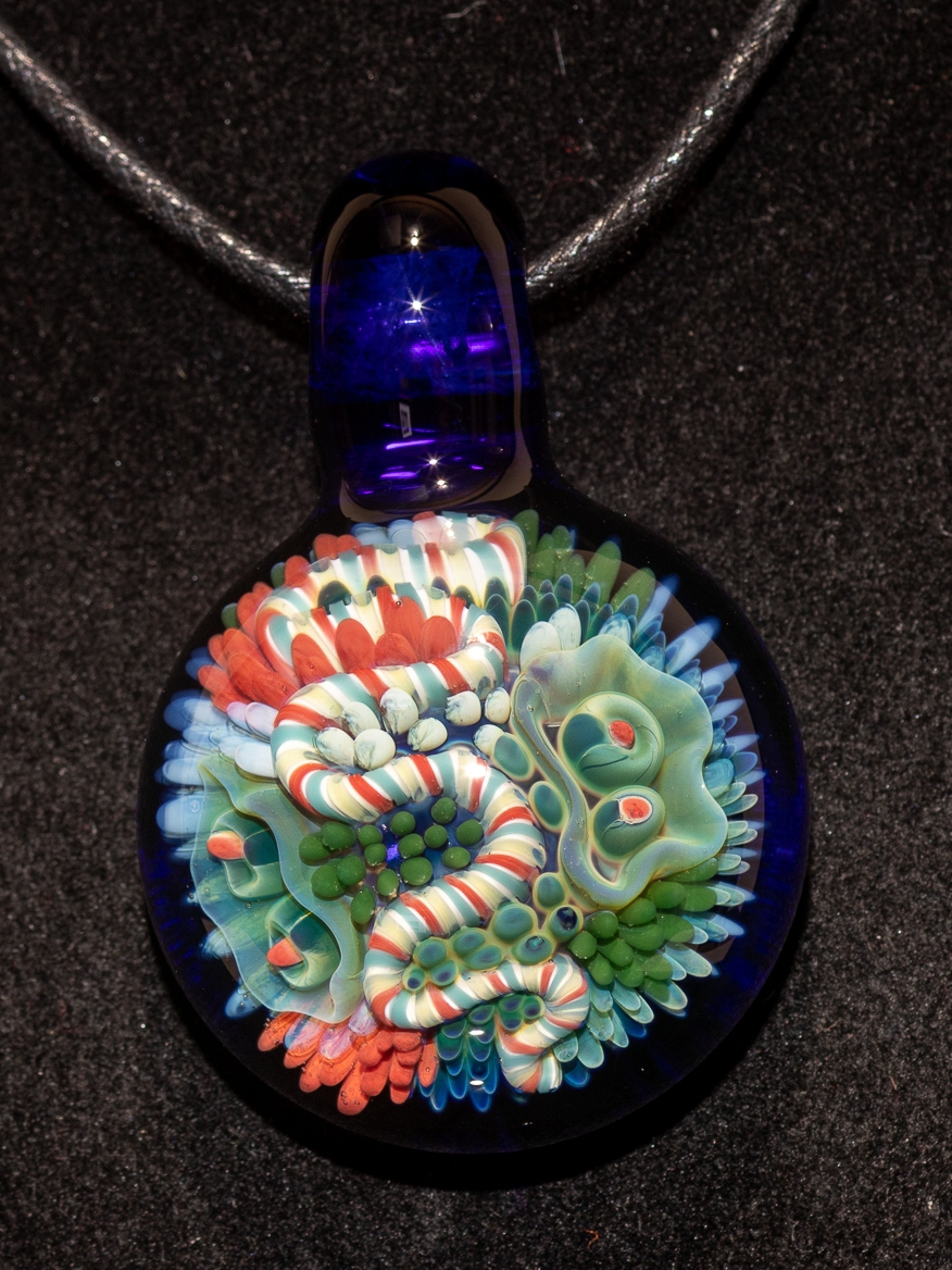 Preview pic of Coral Reef Pendant | Borosilicate Glass Ocean Jewelry | Beach Accessories | Sea Glass Necklace