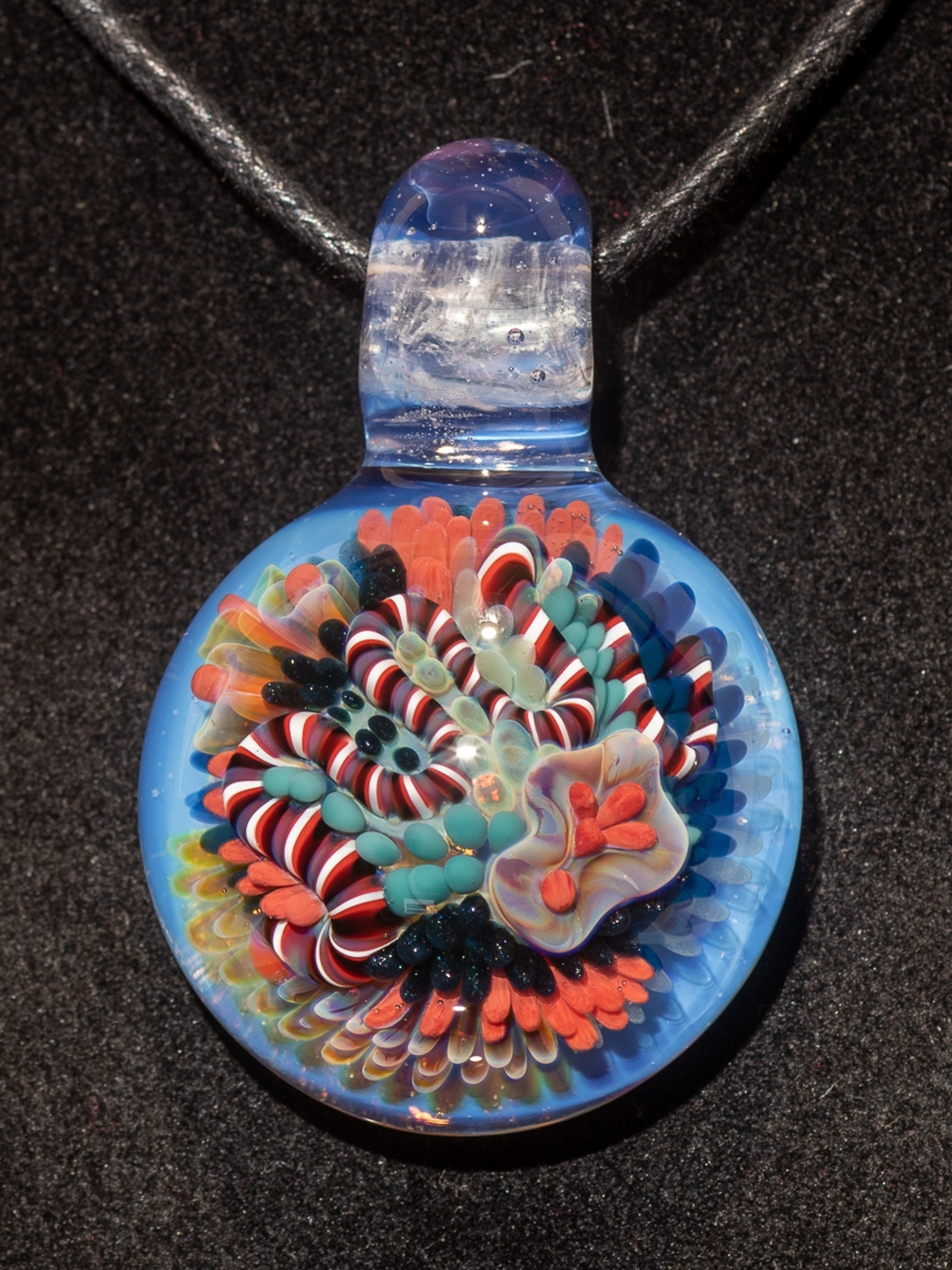 Preview pic of Coral Reef Pendant | Borosilicate Glass Ocean Jewelry | Beach Accessories | Sea Glass Necklace