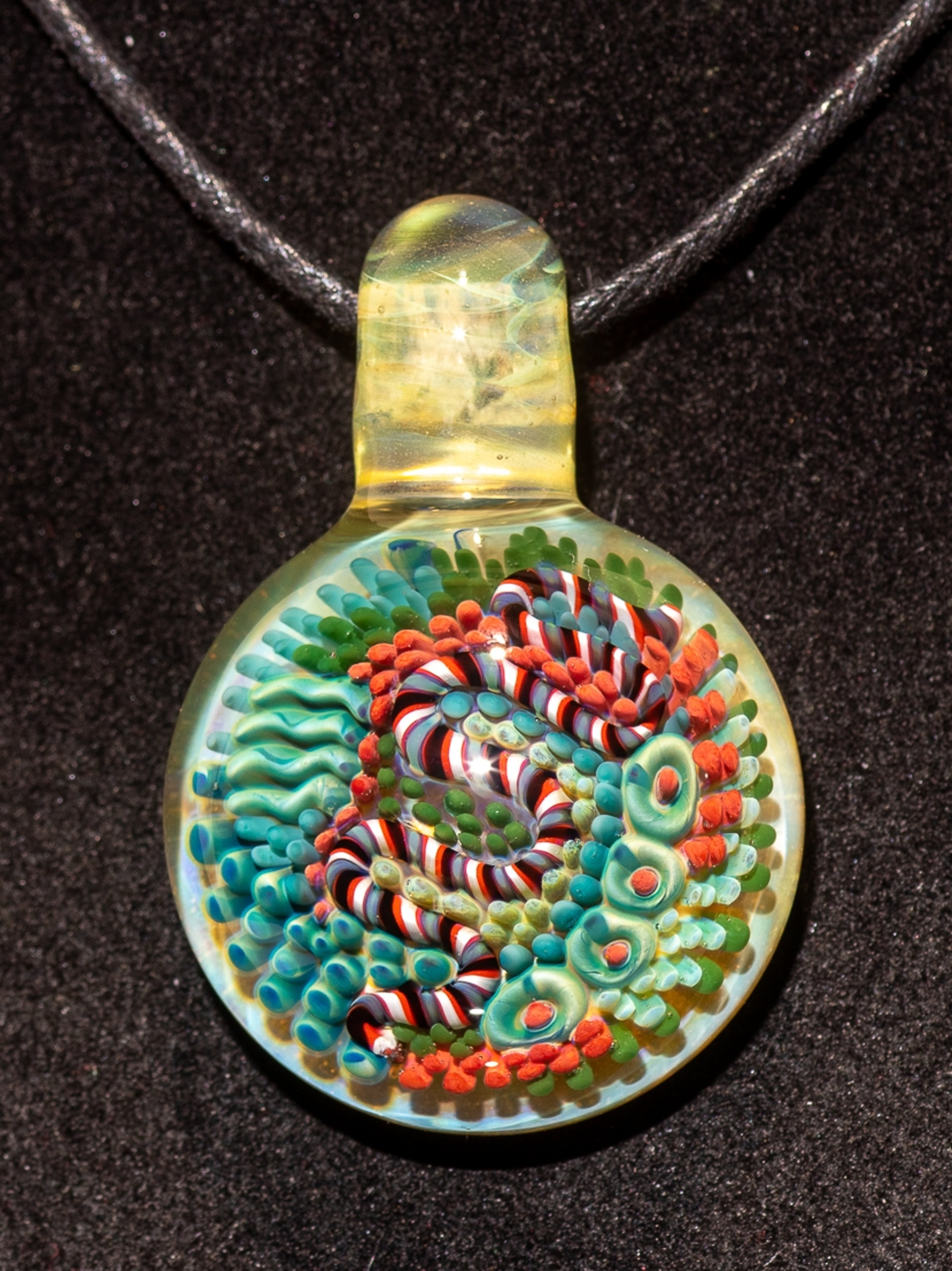 Preview pic of Coral Reef Pendant | Borosilicate Glass Ocean Jewelry | Beach Accessories | Sea Glass Necklace