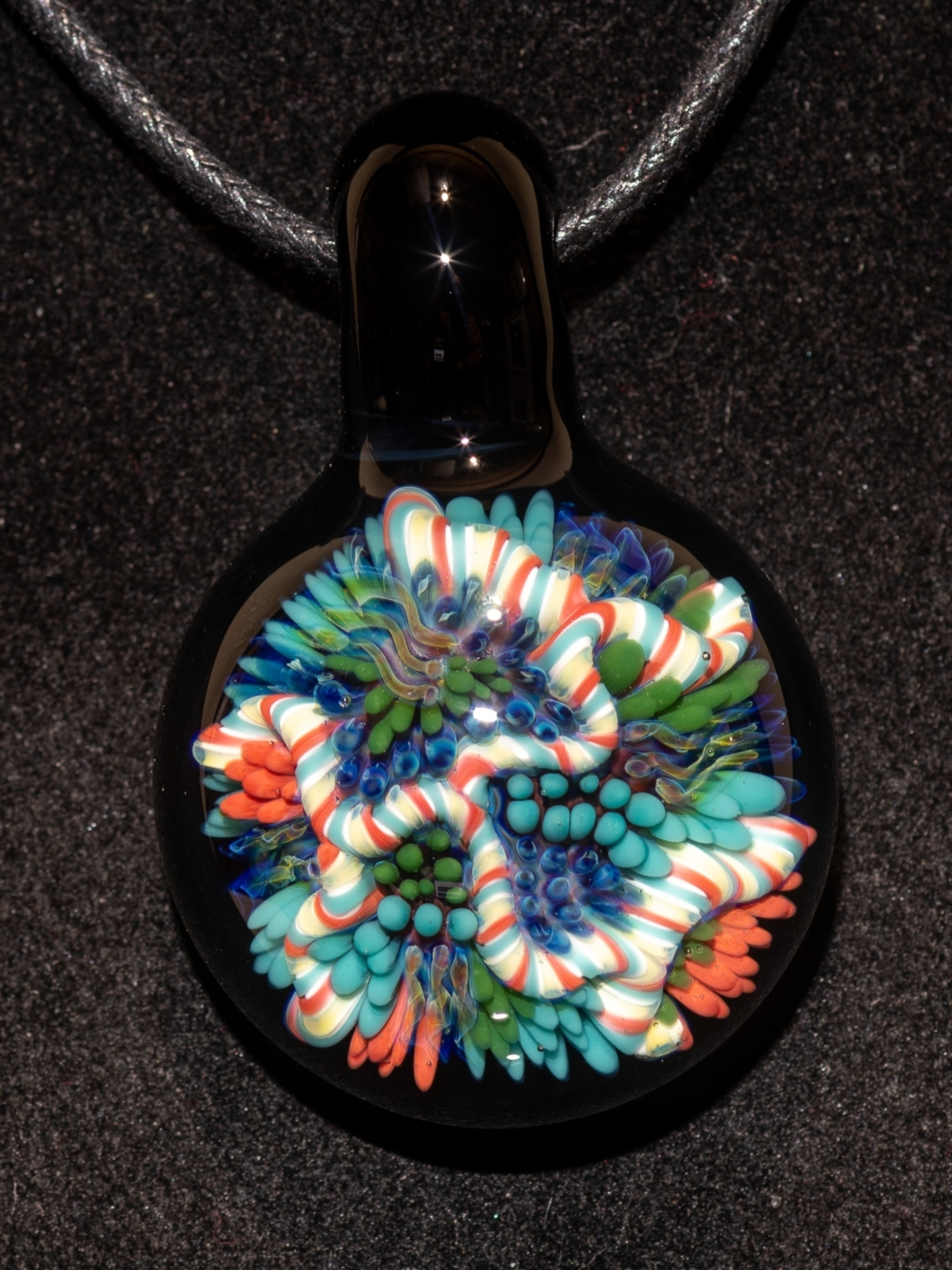 Preview pic of Coral Reef Pendant | Borosilicate Glass Ocean Jewelry | Beach Accessories | Sea Glass Necklace