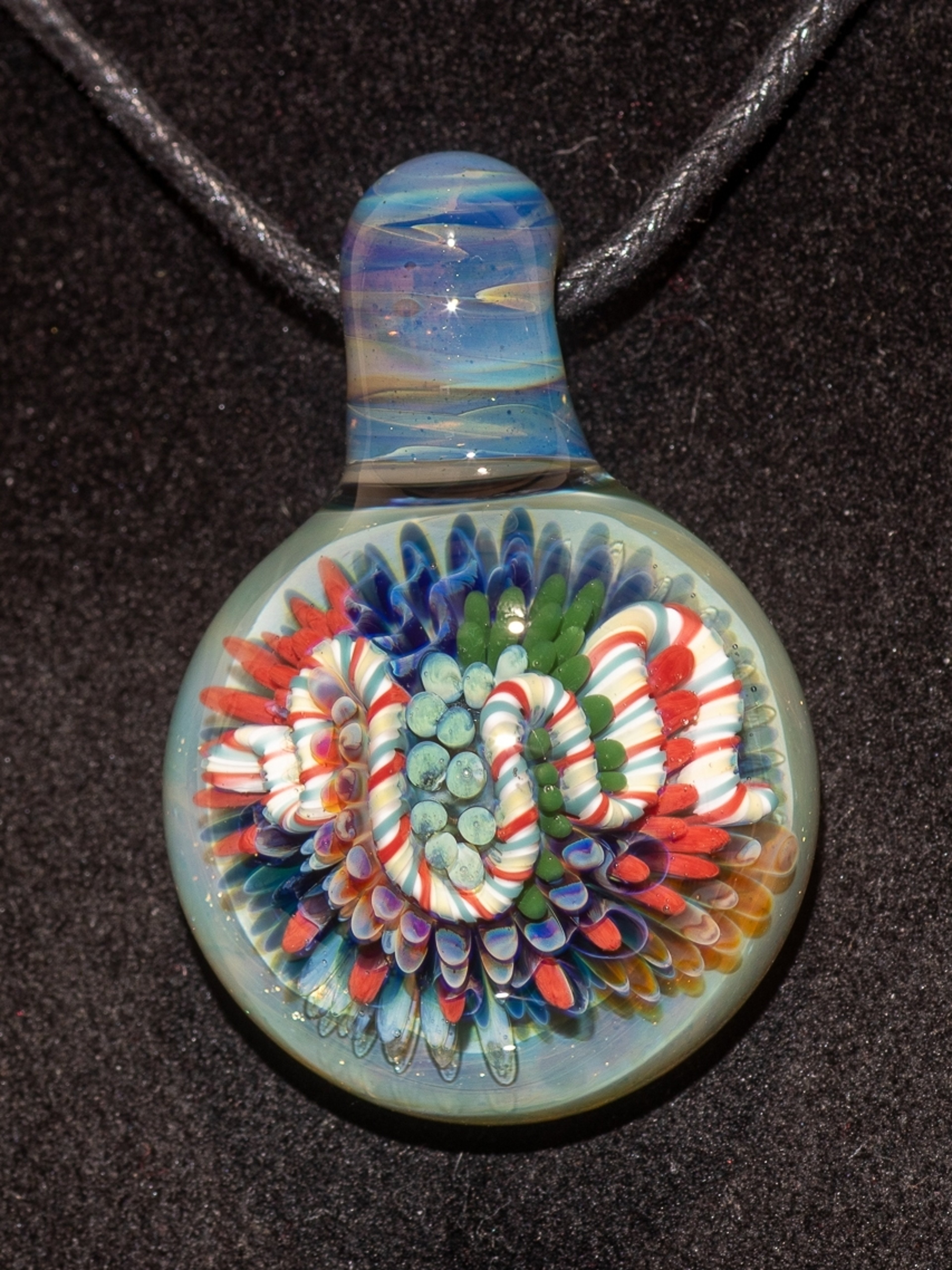 Preview pic of Coral Reef Pendant | Borosilicate Glass Ocean Jewelry | Beach Accessories | Sea Glass Necklace