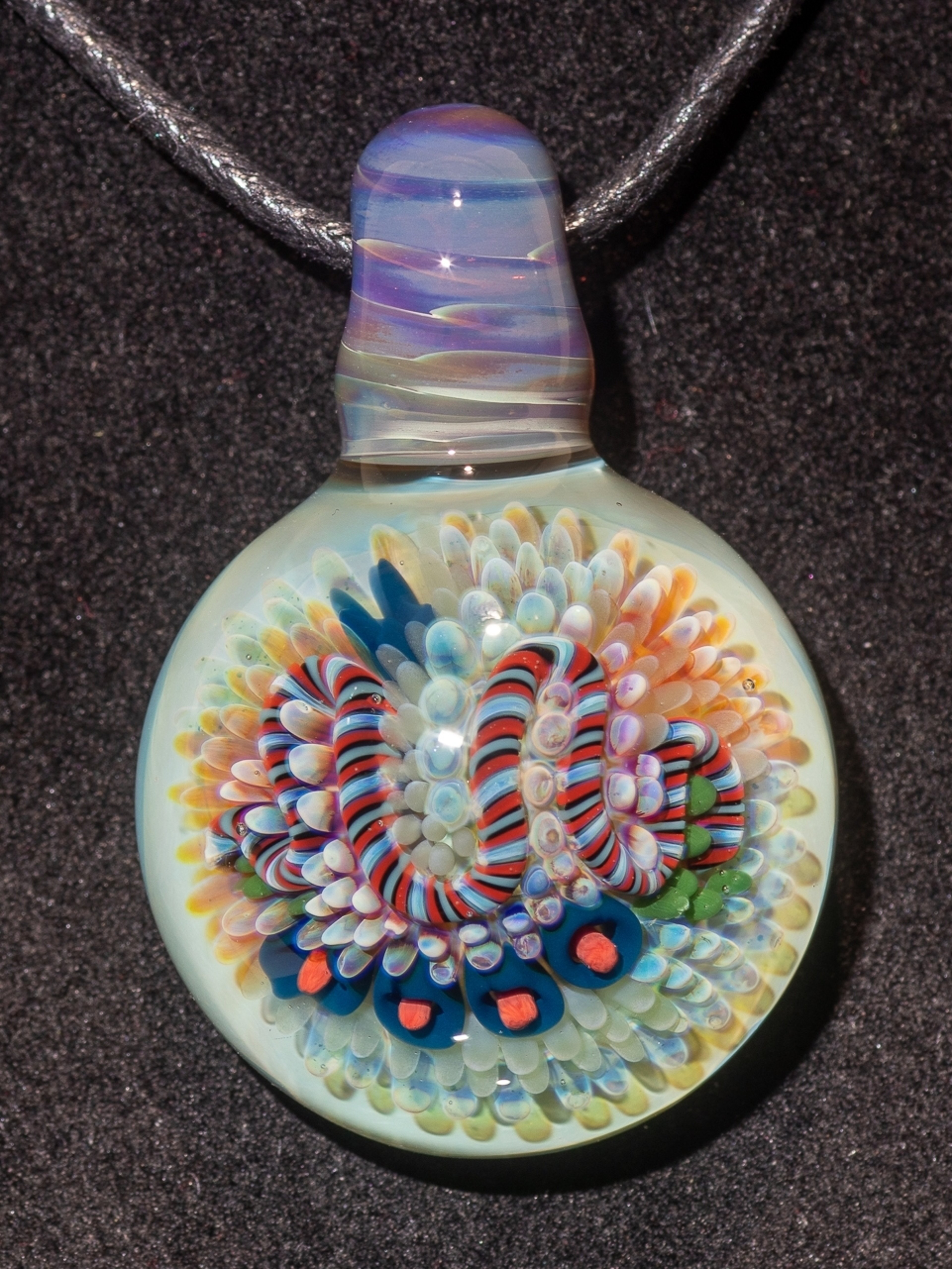 Preview pic of Coral Reef Pendant | Borosilicate Glass Ocean Jewelry | Beach Accessories | Sea Glass Necklace