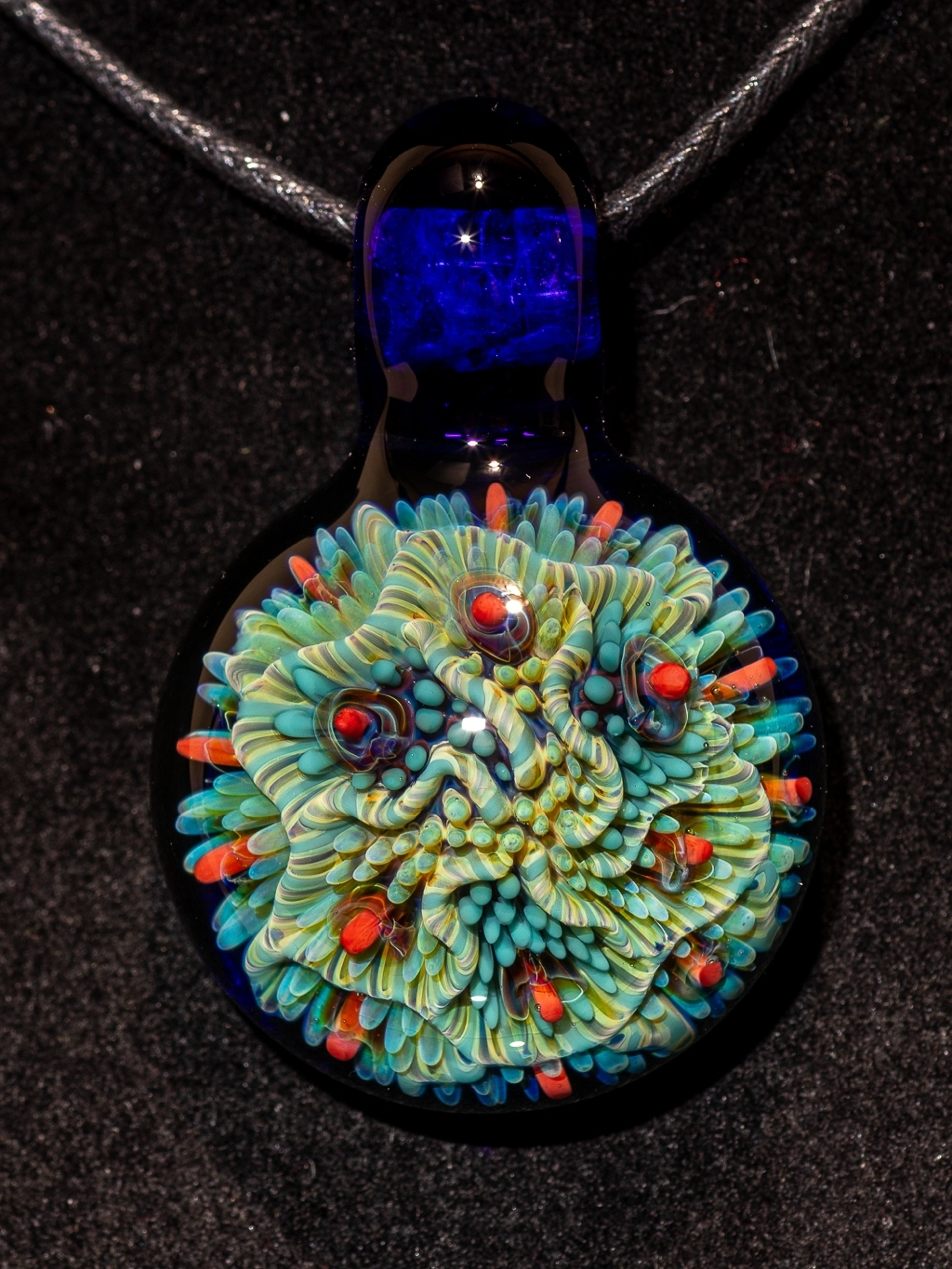 Preview pic of Coral Reef Pendant | Borosilicate Glass Ocean Jewelry | Beach Accessories | Sea Glass Necklace