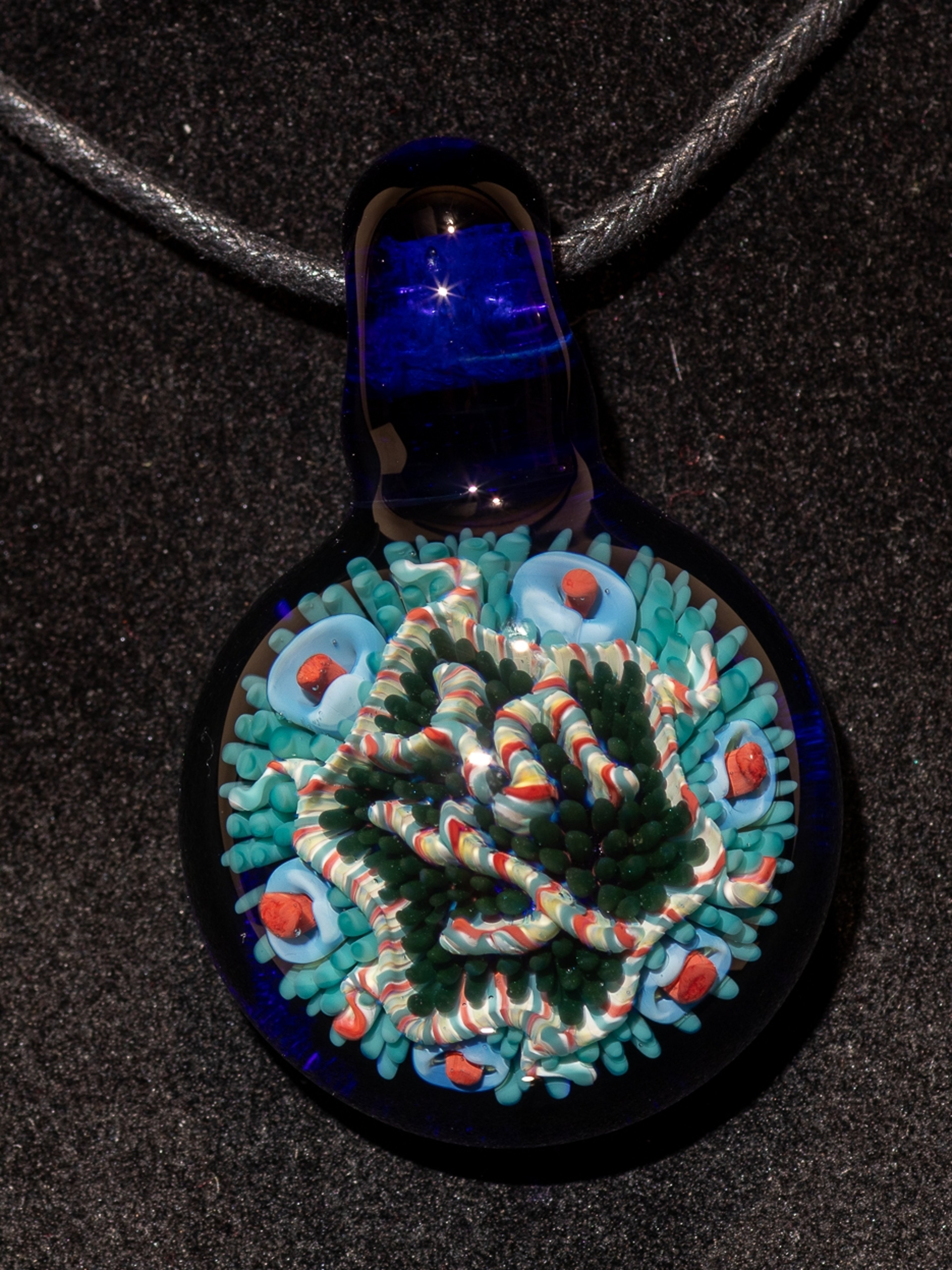 Preview pic of Coral Reef Pendant | Borosilicate Glass Ocean Jewelry | Beach Accessories | Sea Glass Necklace