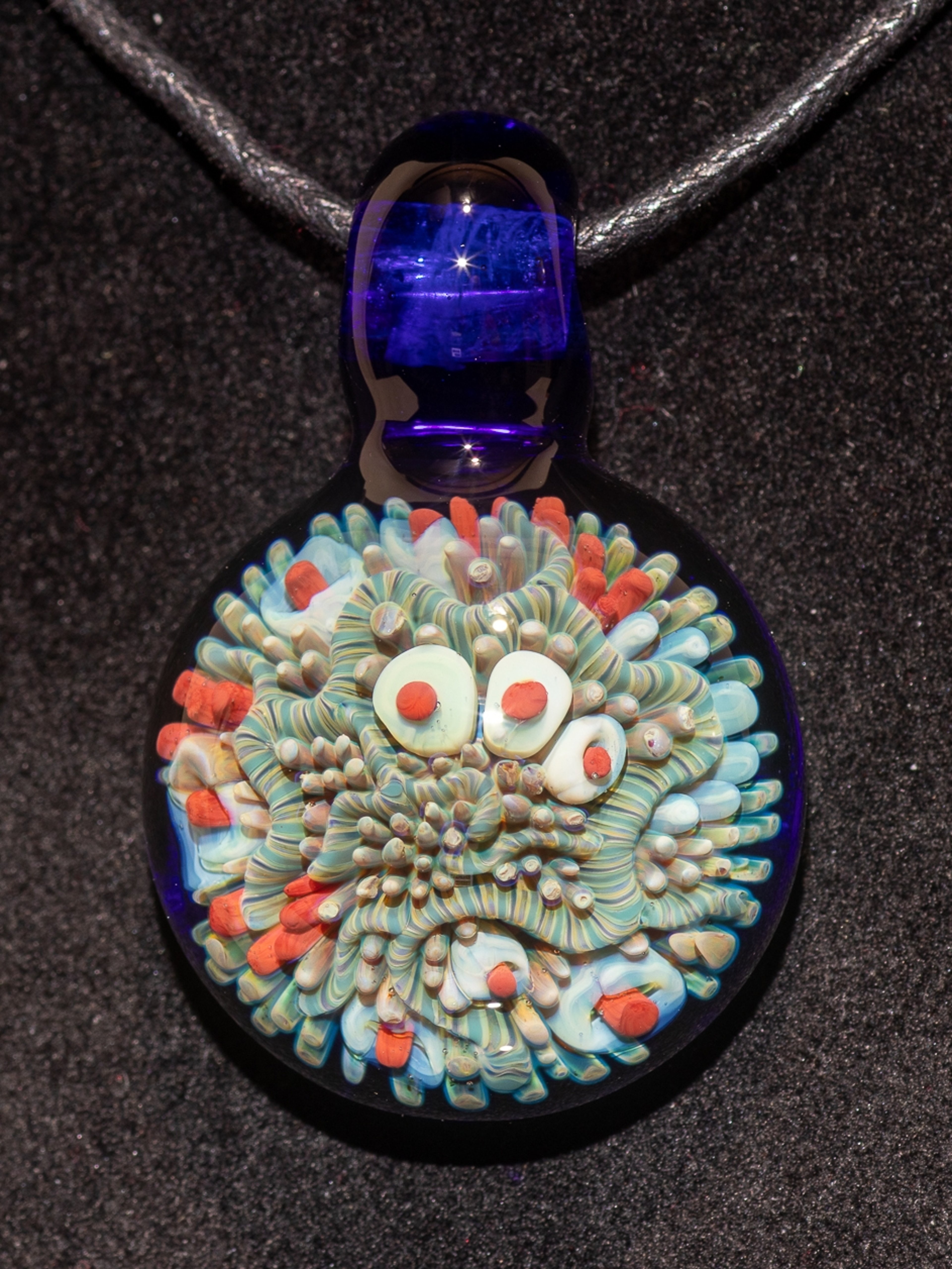 Preview pic of Coral Reef Pendant | Borosilicate Glass Ocean Jewelry | Beach Accessories | Sea Glass Necklace
