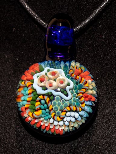 Preview pic of Coral Reef Pendant | Borosilicate Glass Ocean Jewelry | Beach Accessories | Sea Glass Necklace