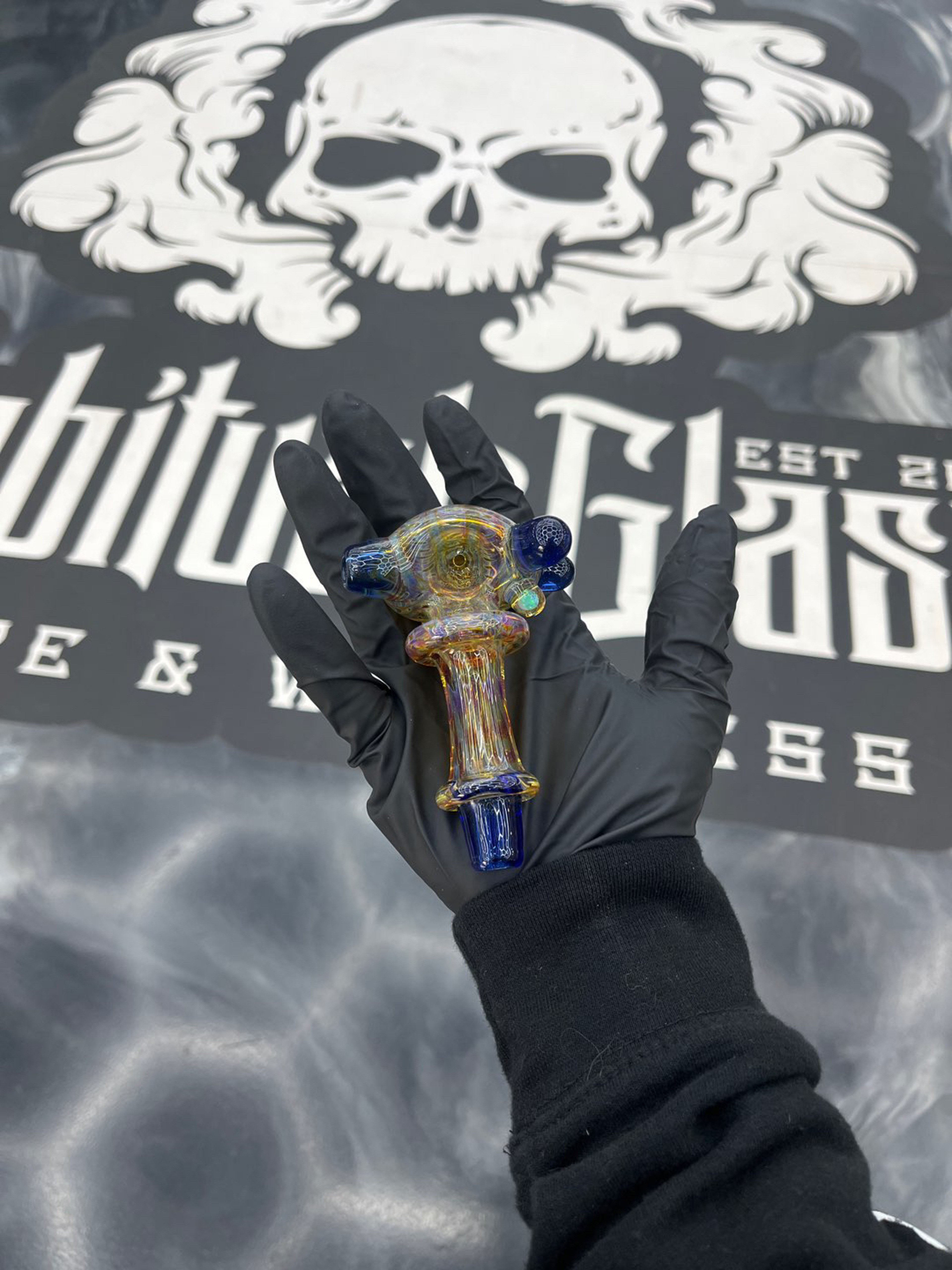 Preview pic of Fumed Bash Glass spoon