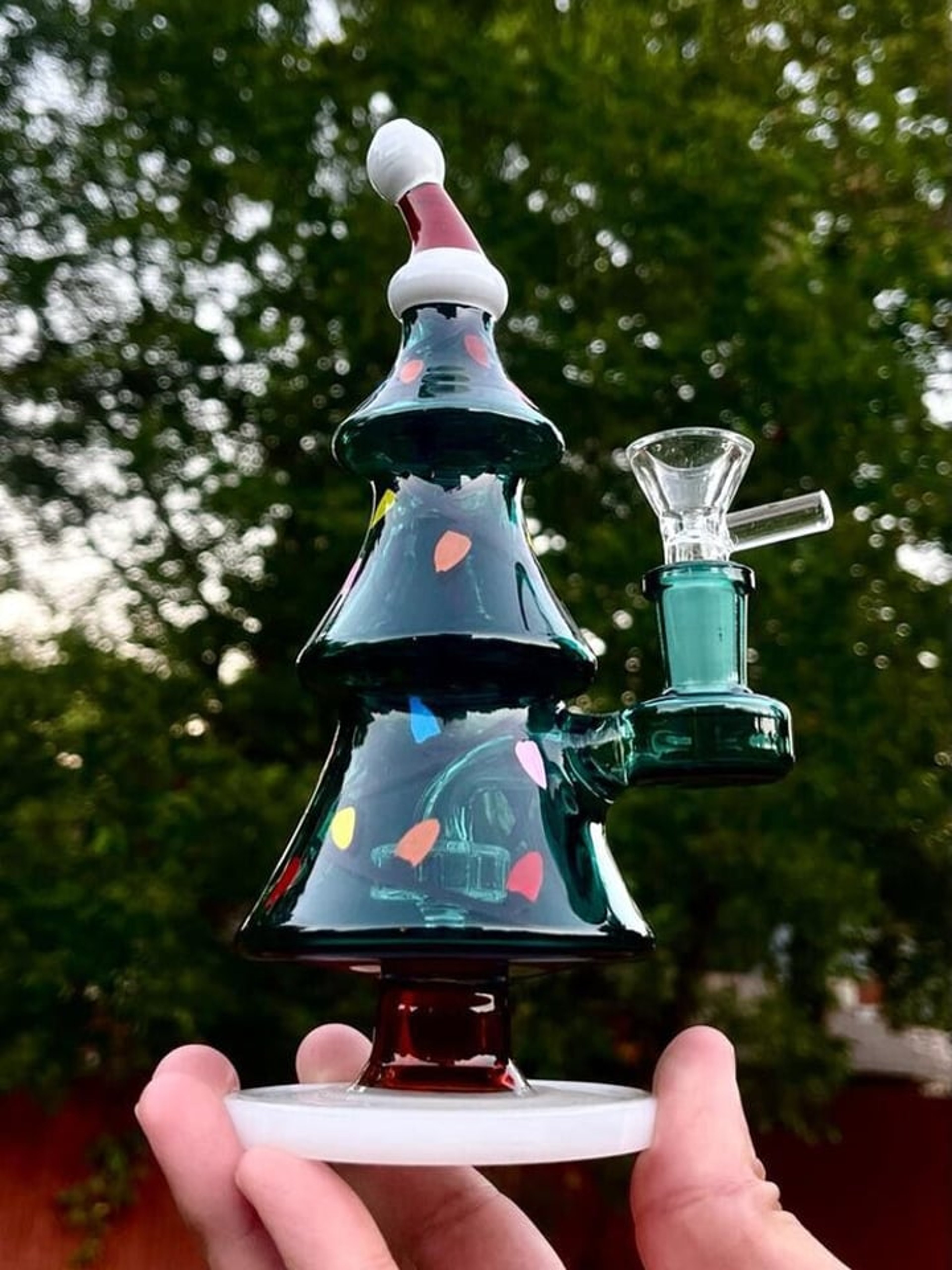 Sale Christmas Tree Glass Bubbler image 0