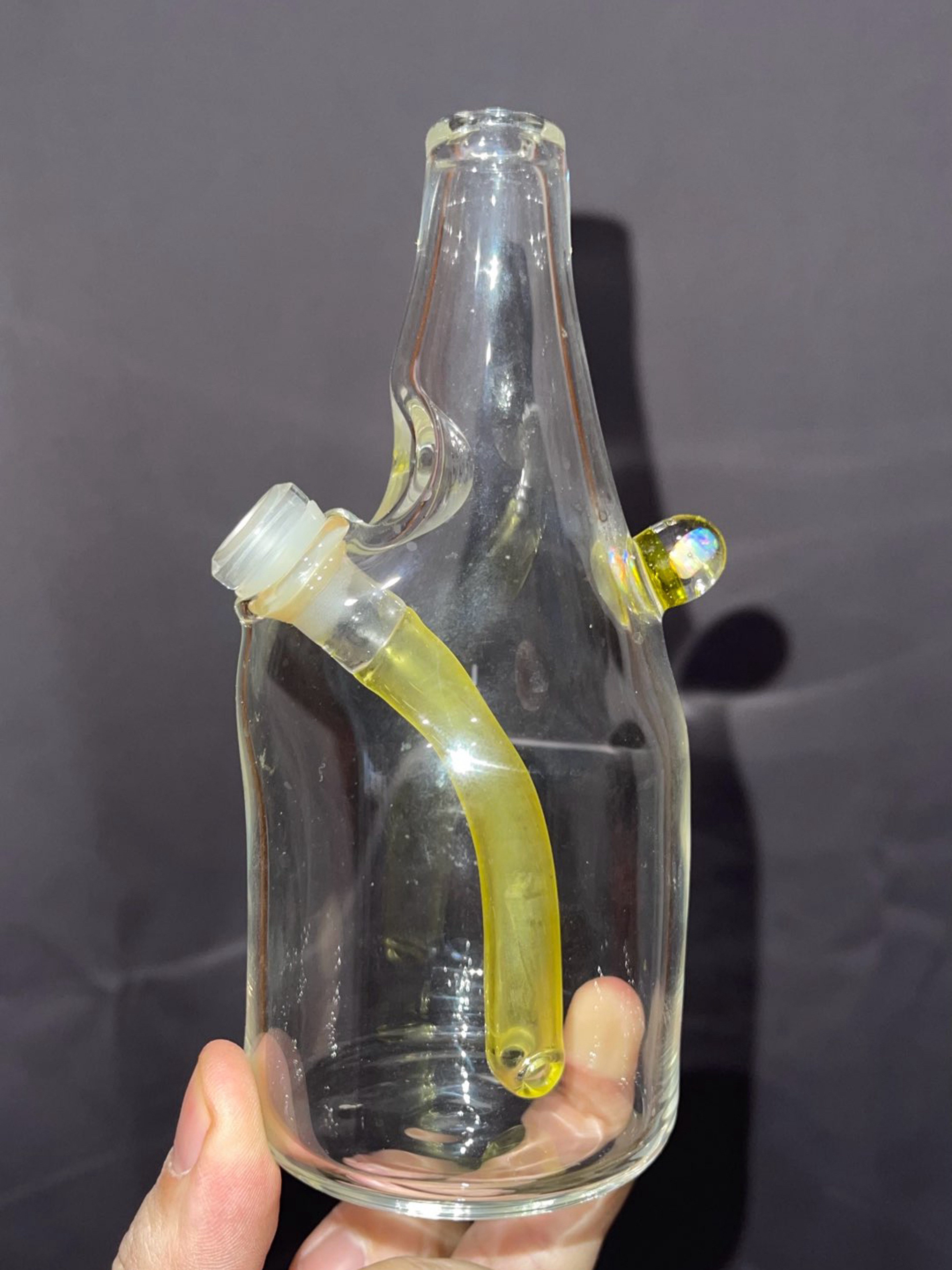 Preview pic of Milk bottle mini tube with yellow accents and opal