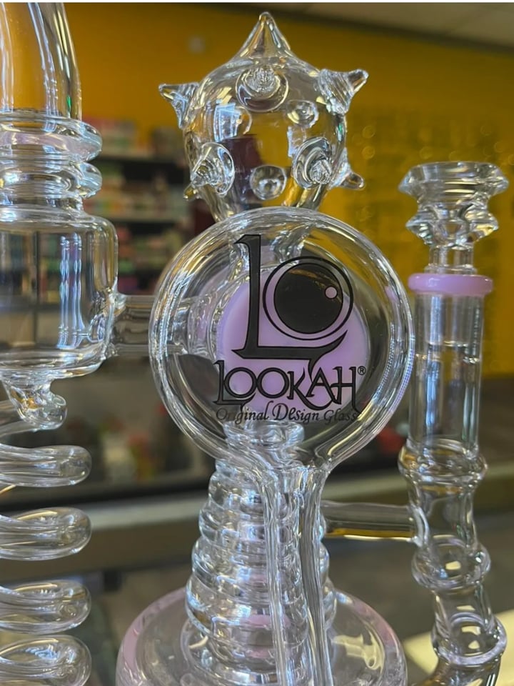 14" Pink Lookah Glass Recycler Rig