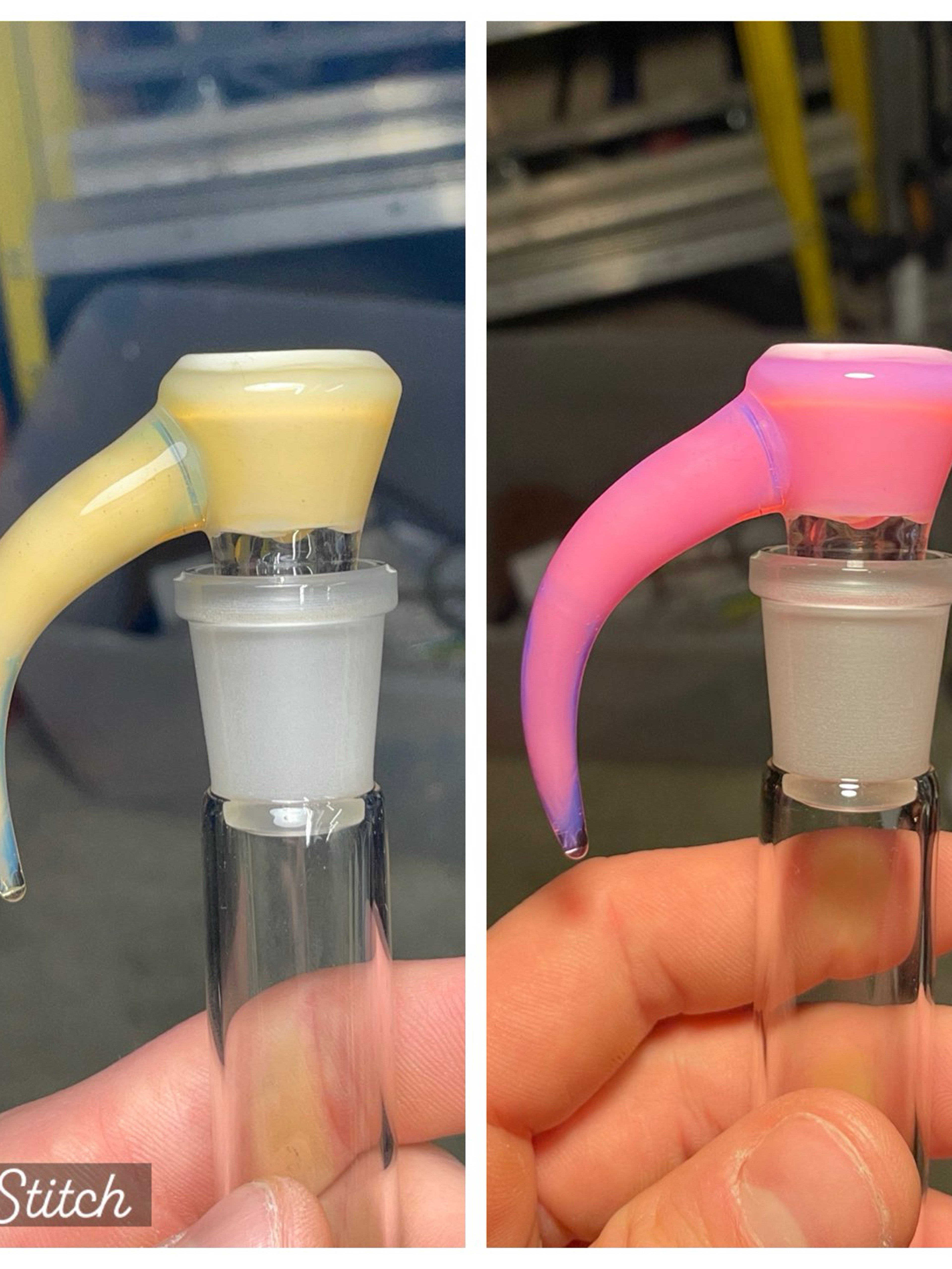 Preview pic of Hyperfocusglass Shifty peach horned 18 mil slide