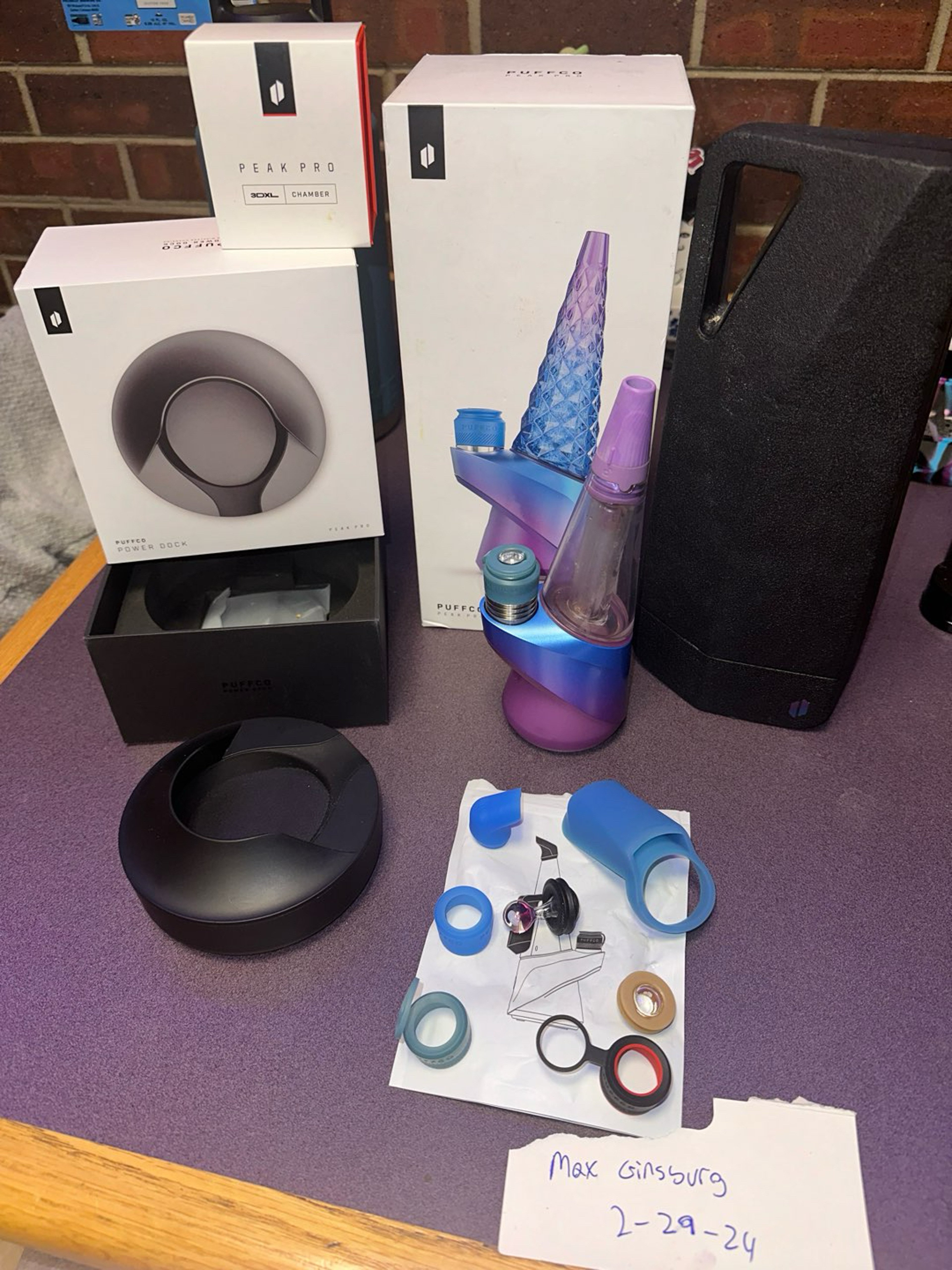 Preview pic of Puffco Peak Pro Indiglow + 3DXL, travel glass, charging doc, and more!!