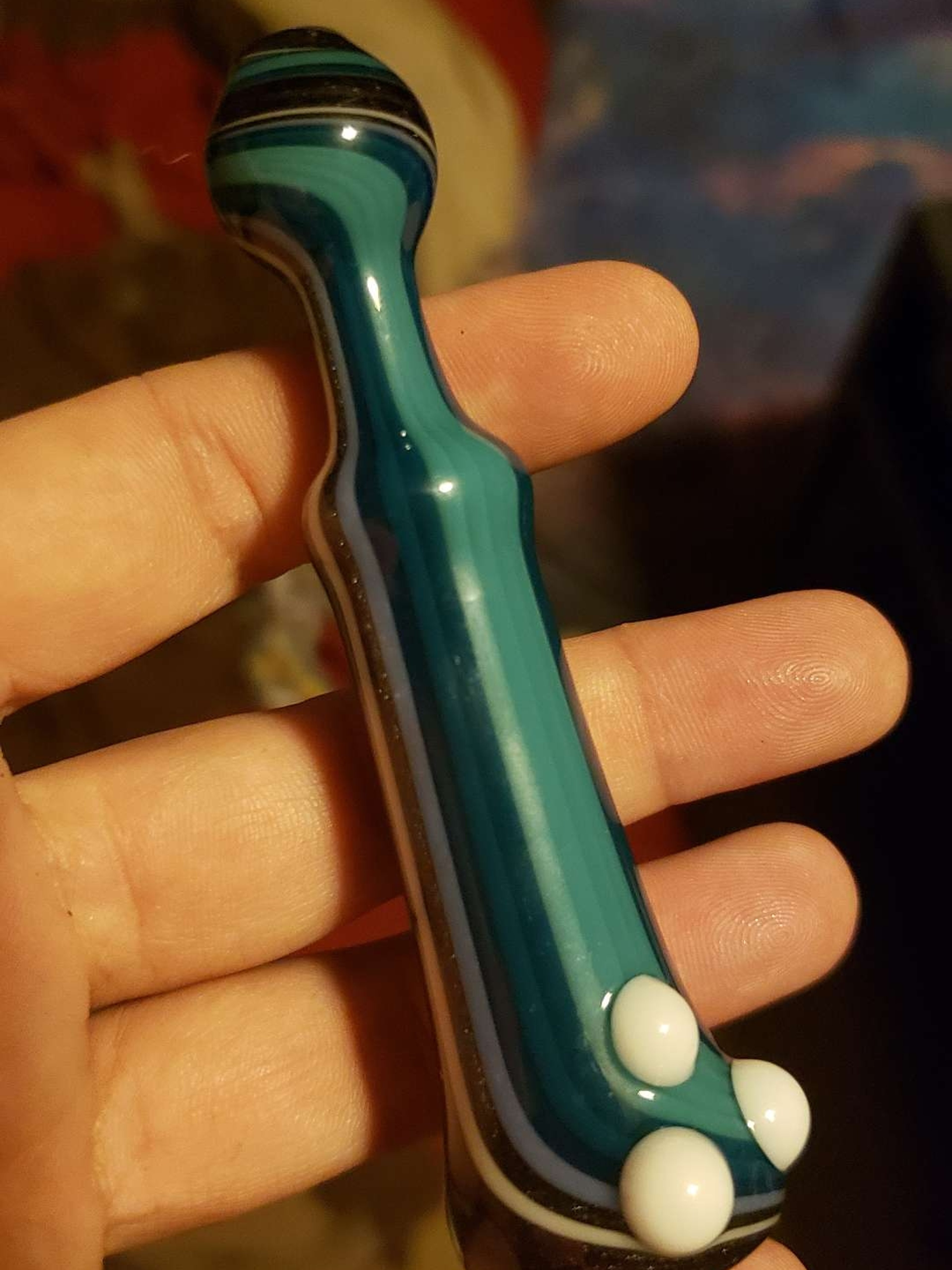 Black and teal chillum image 0