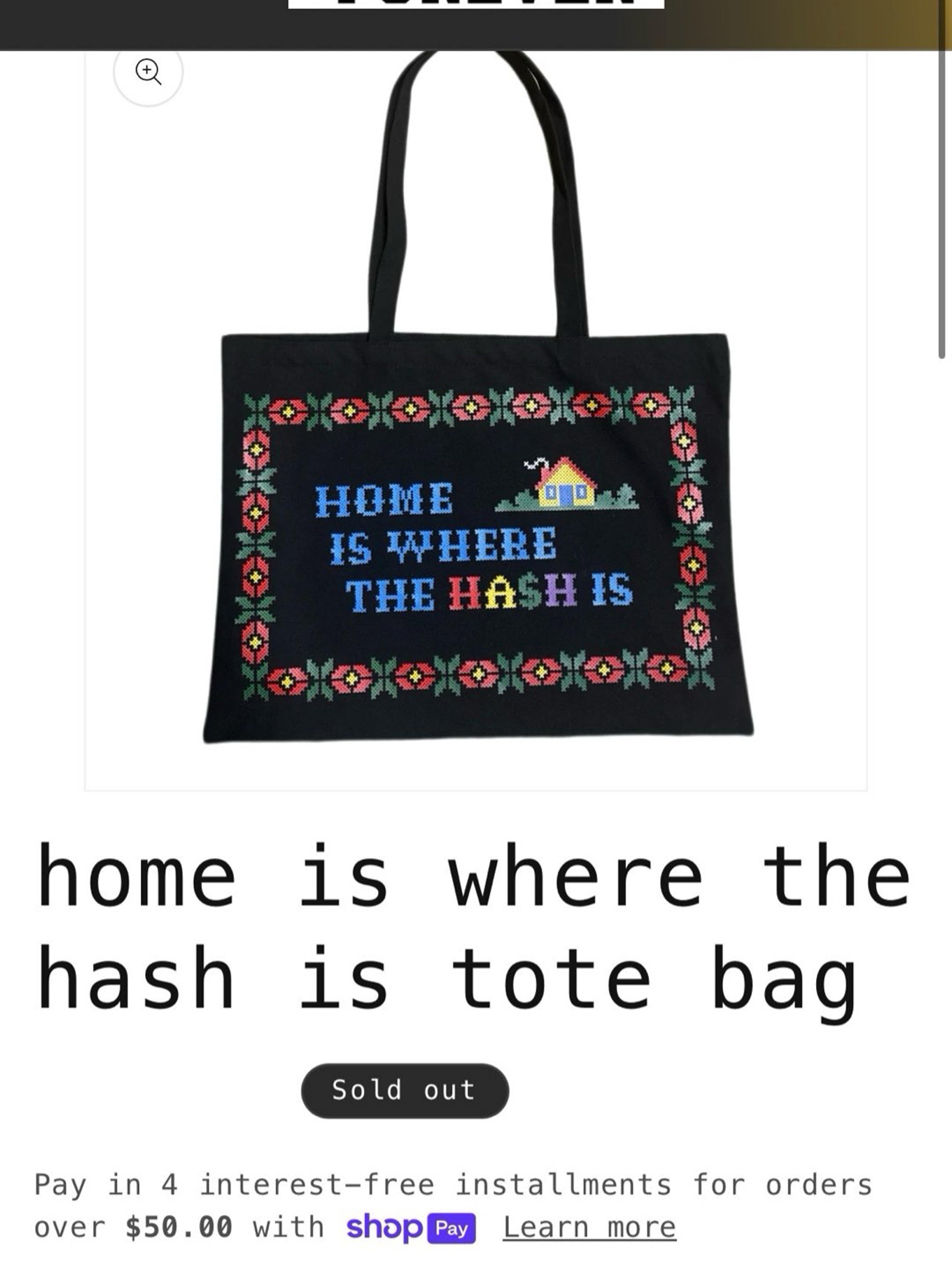 Preview pic of home is where the hash is tote bag