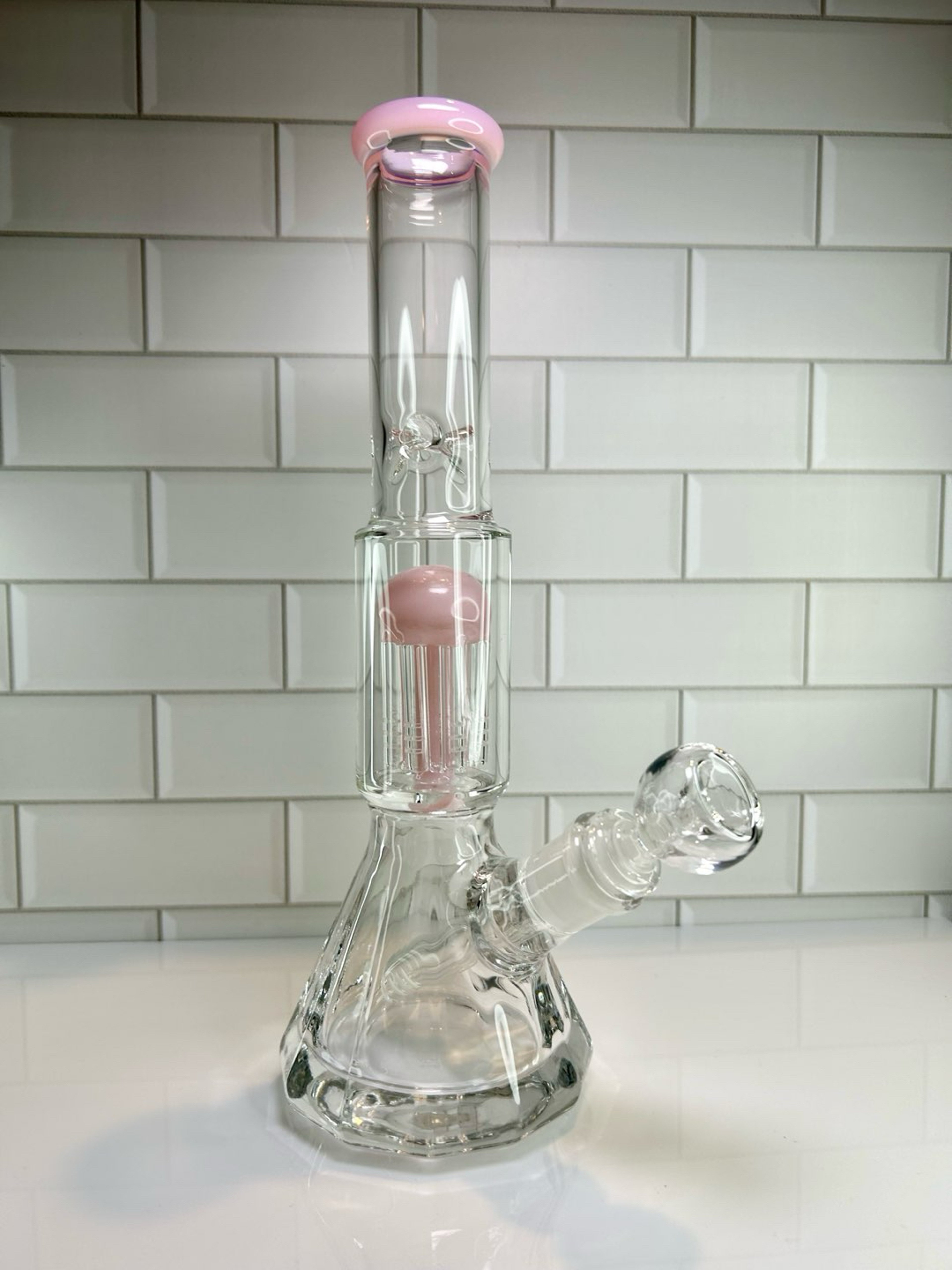 Preview pic of New 12” Faceted Base W/ Pink Accents