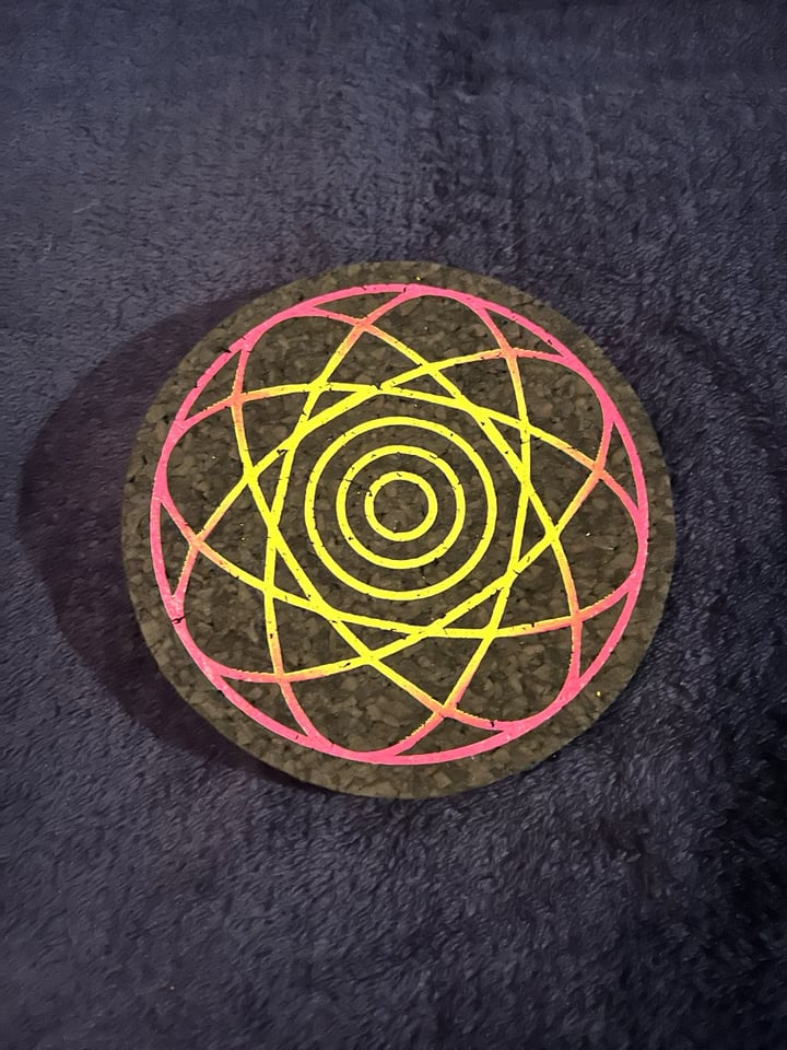 Red/Pink to yellow and Black 5” Mood Mat