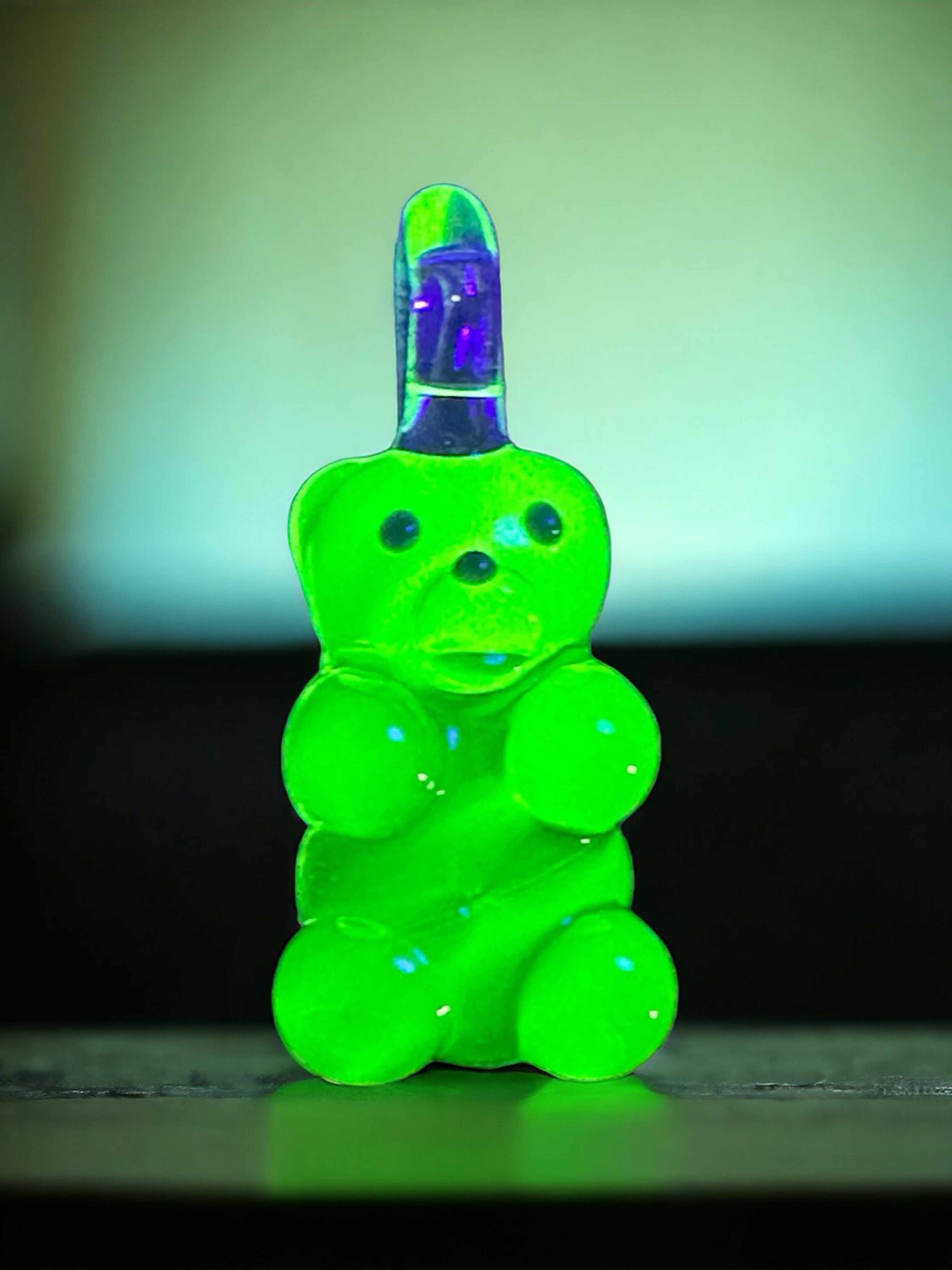 Small UV ion gummy bear pendant. image 0