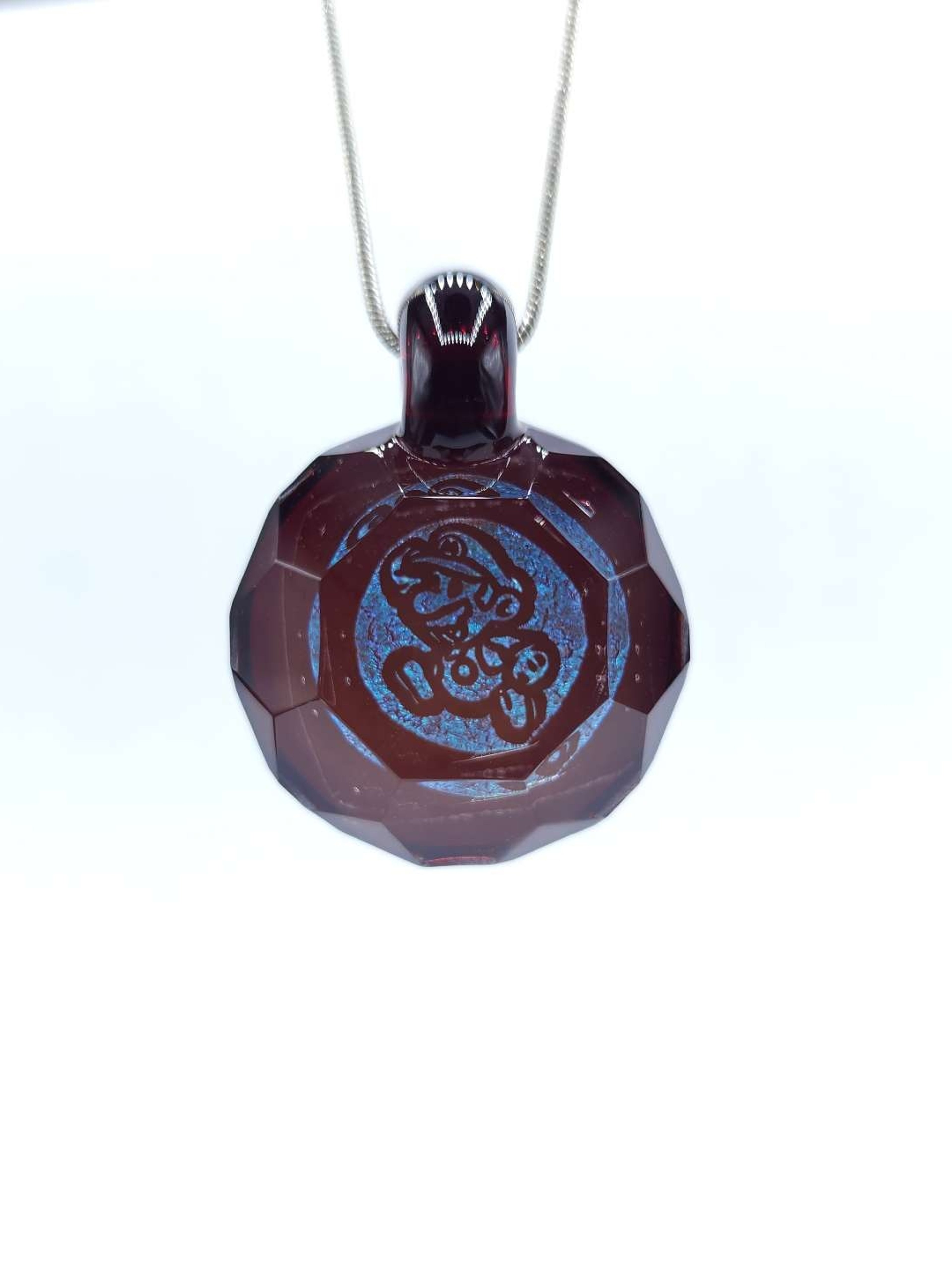 Preview pic of Faceted Mario dichro image pendant