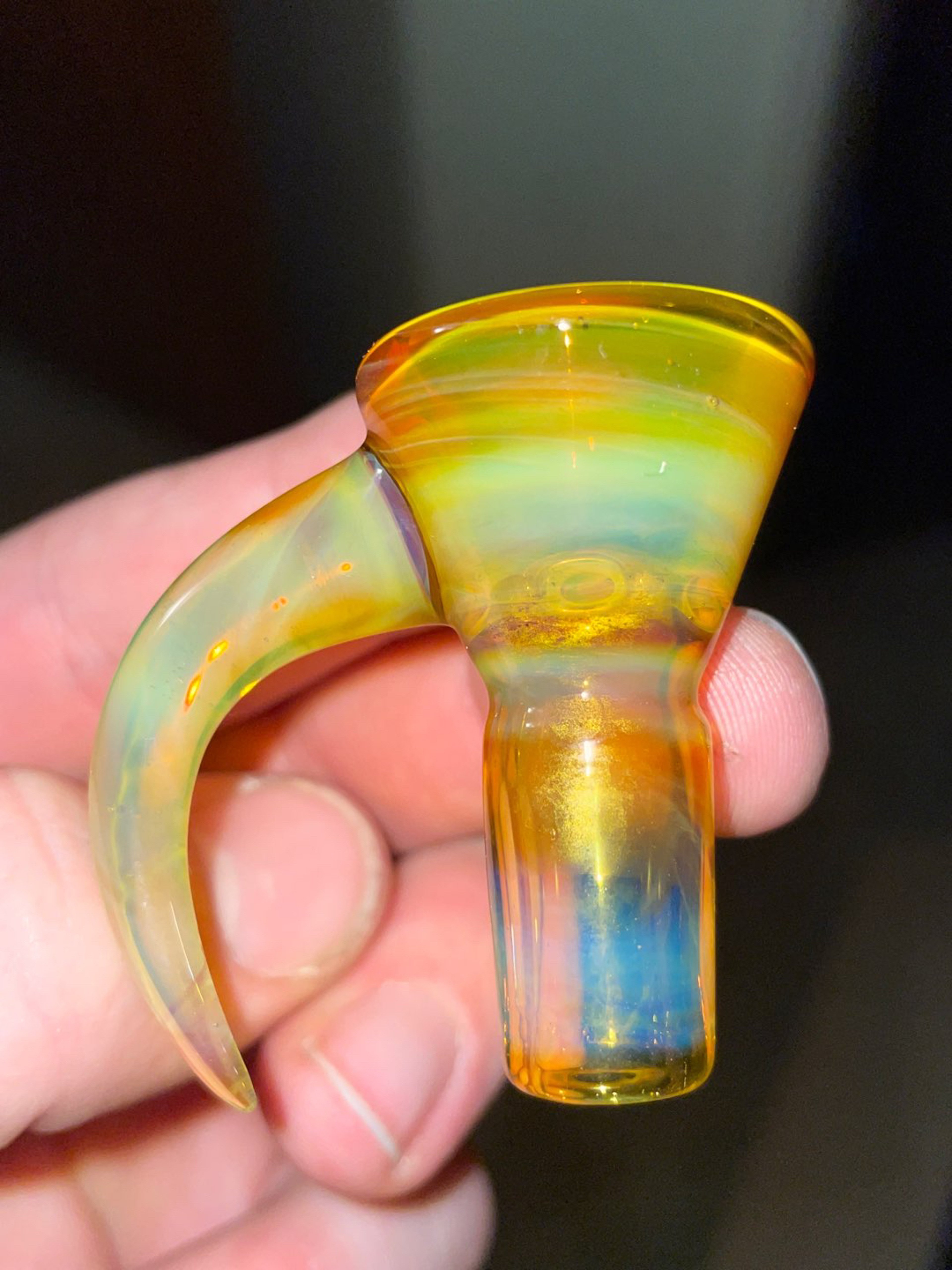 Preview pic of Welch Glass 14mm 4 hole Custom Citrine over NS Yellow