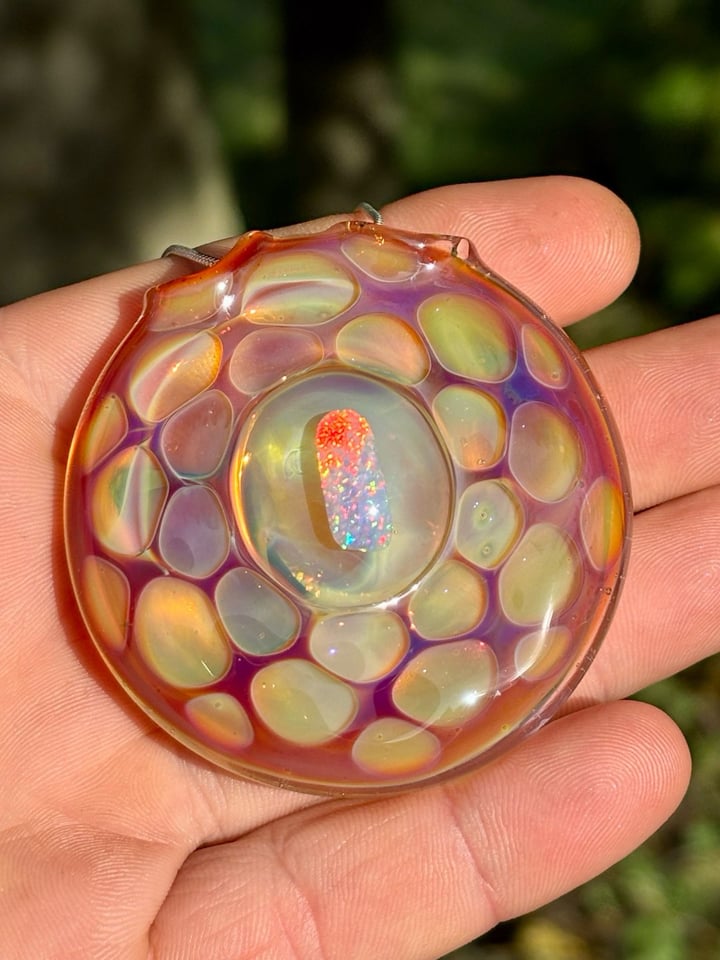 Opal honeycomb pendant