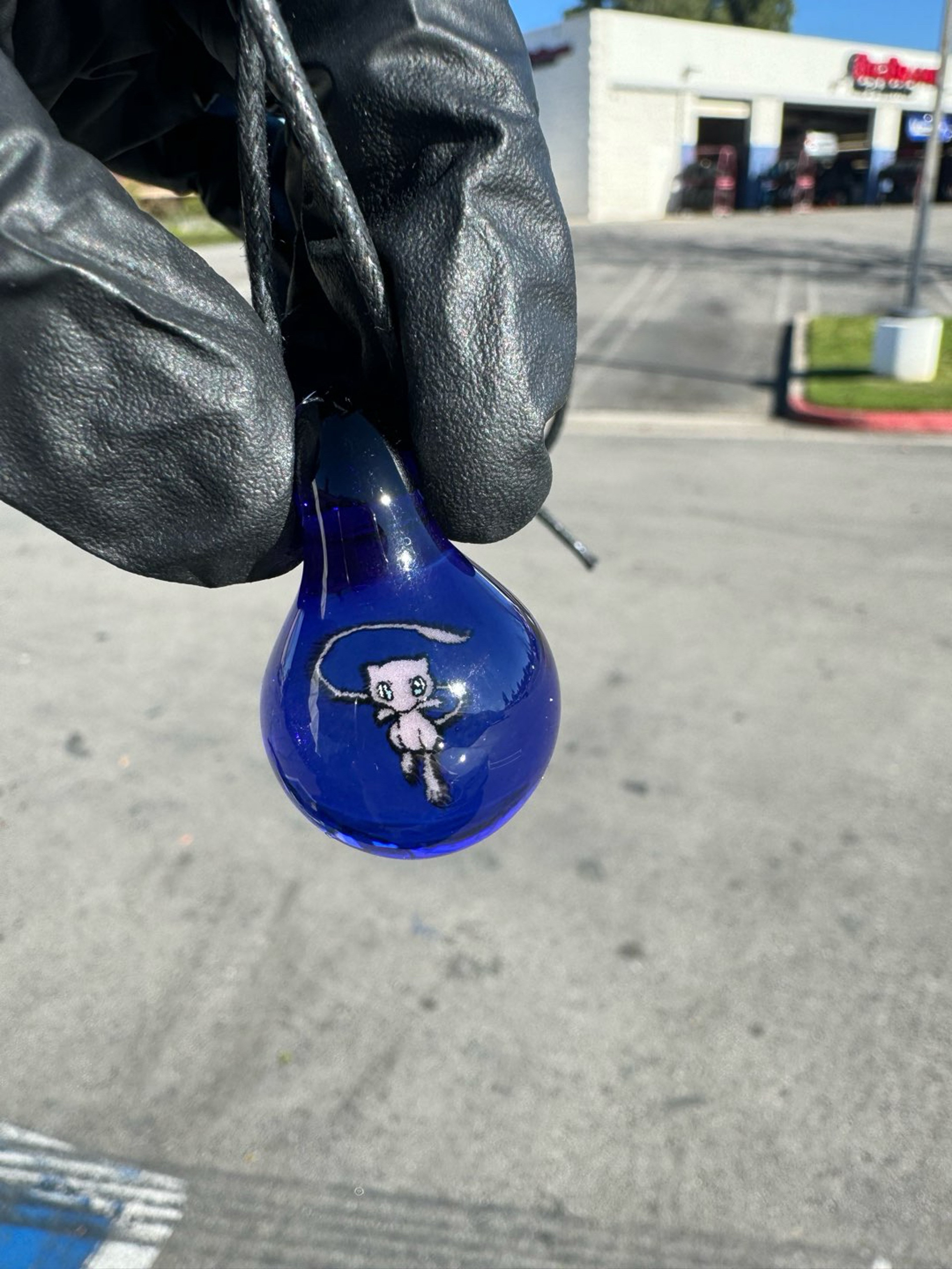 Preview pic of Keys Glass blue pendy