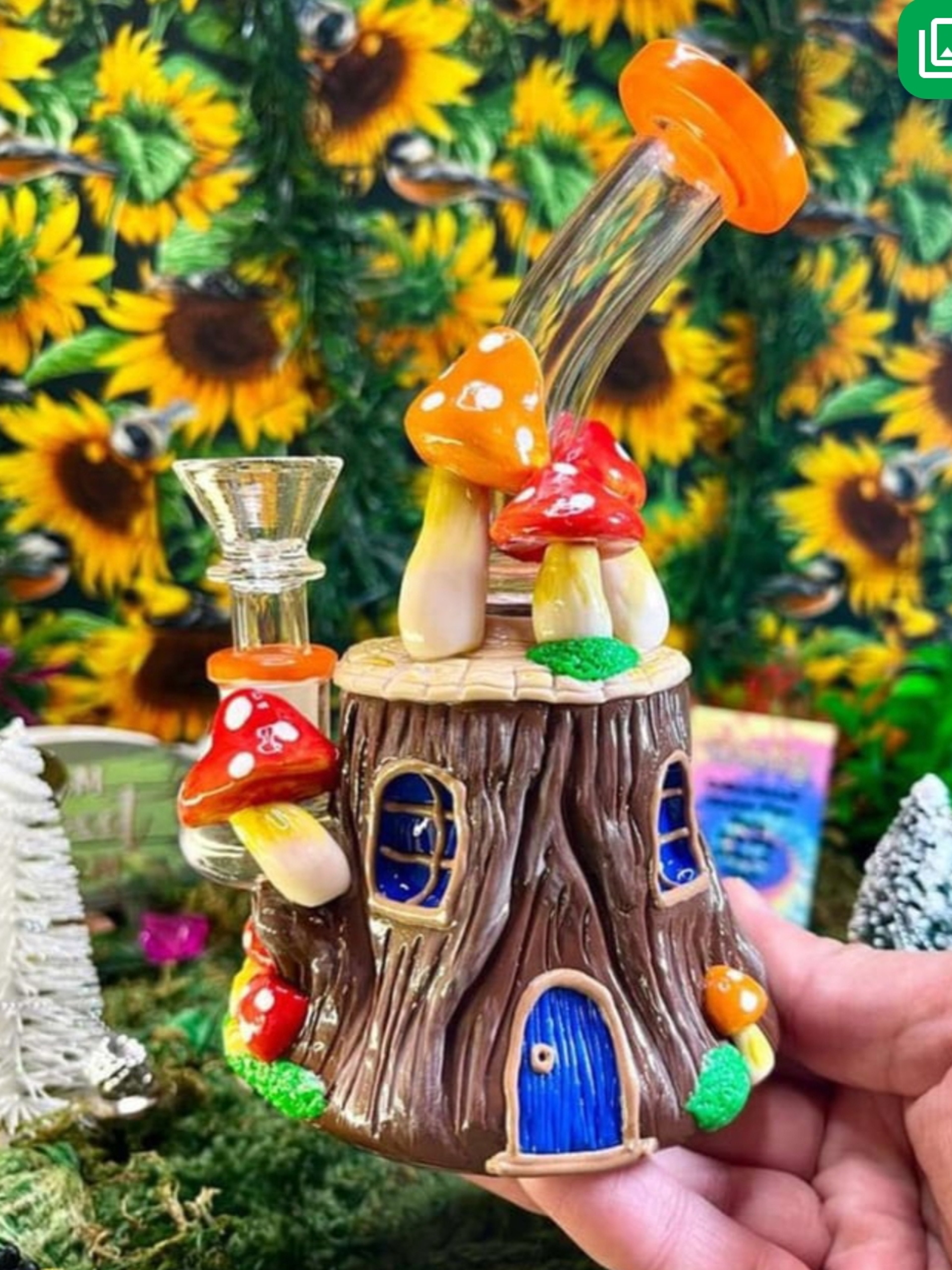 Mushroom 🍄 🌲 tree house 🏠 Glass Ceramic Rig image 0
