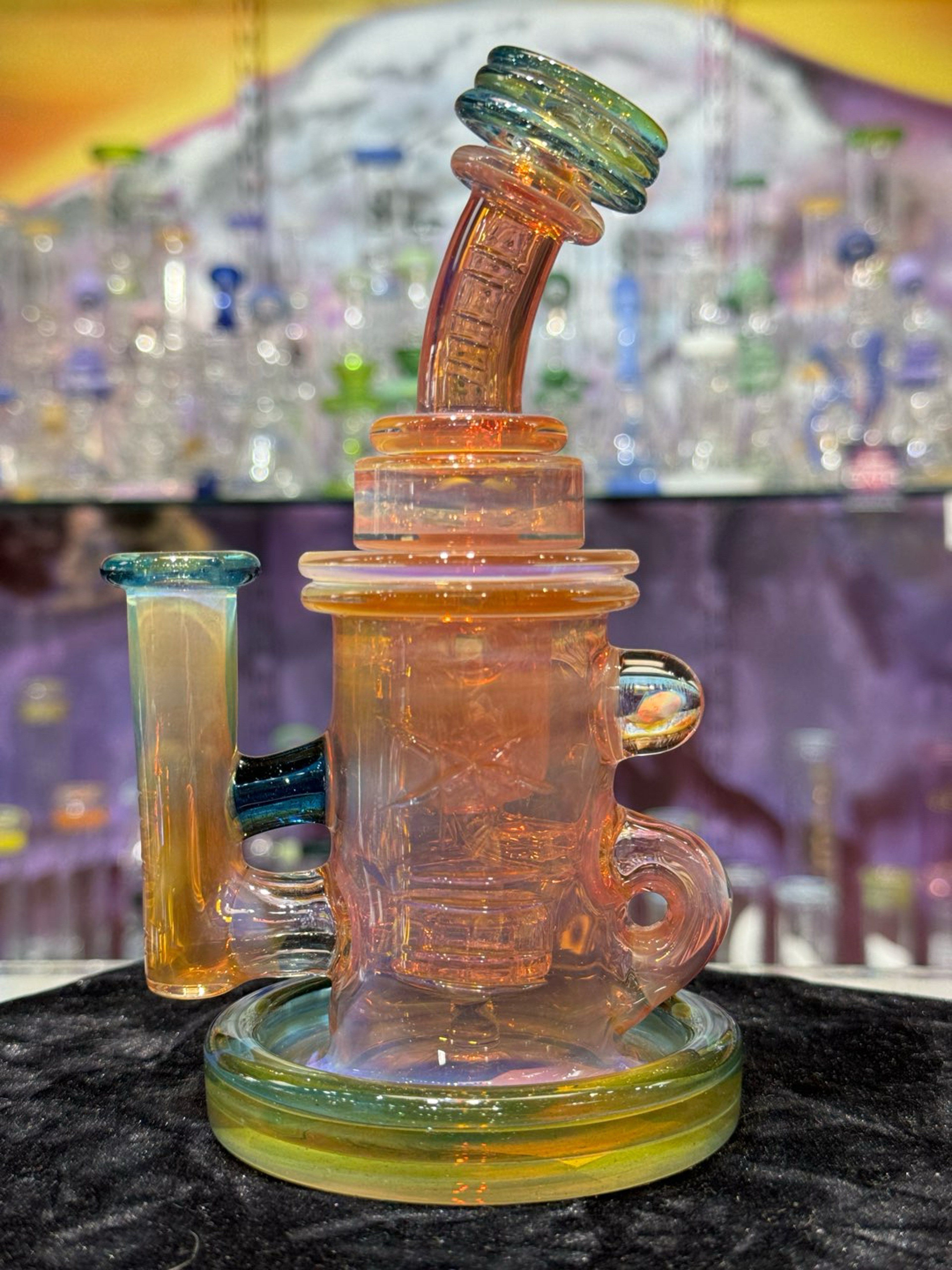 Preview pic of Bronx Glass Blue Stardust Fumed Klein Recycler