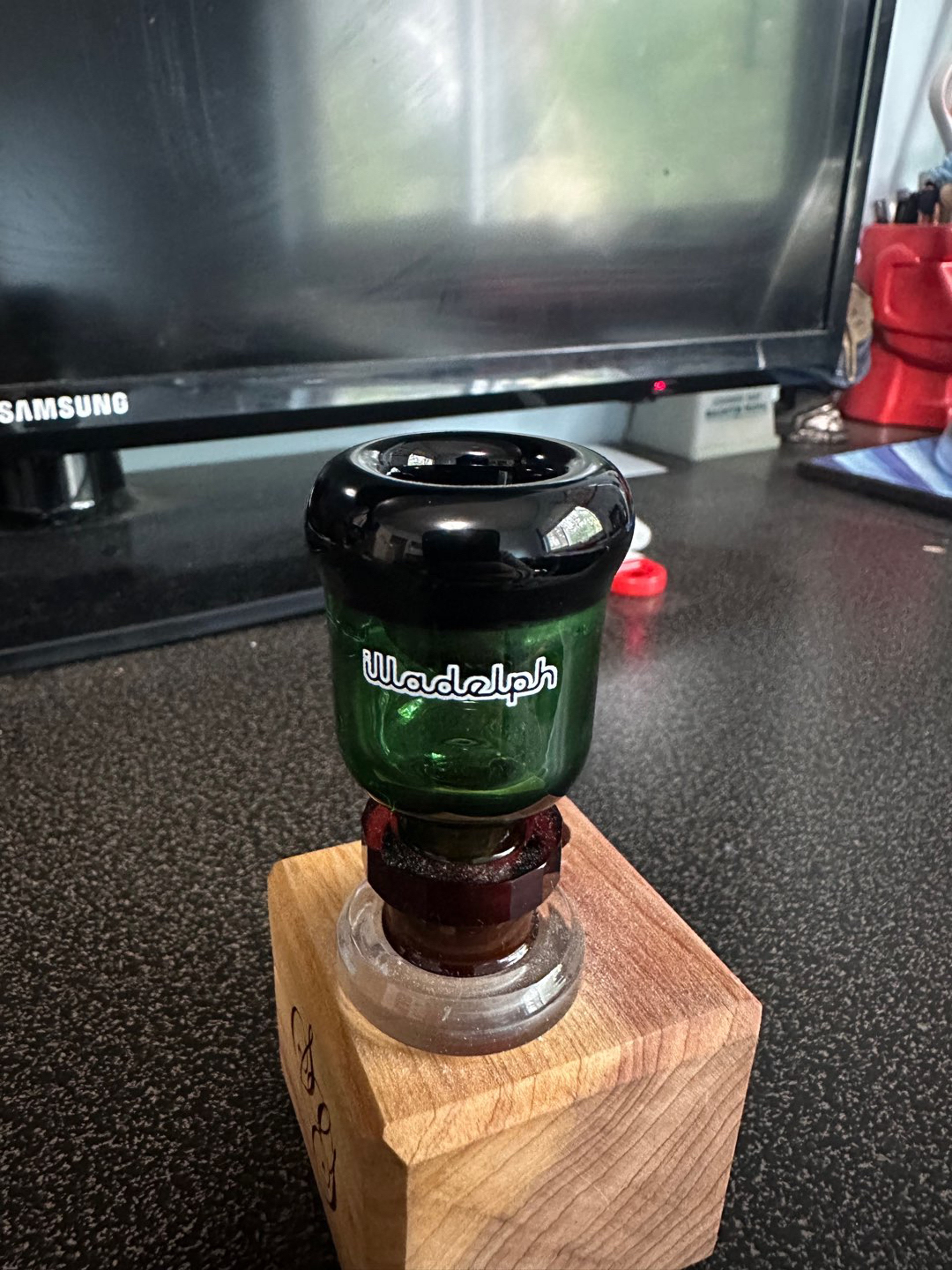 Preview pic of 1/1 Translucent Green Bucket Slide with Black Lip
