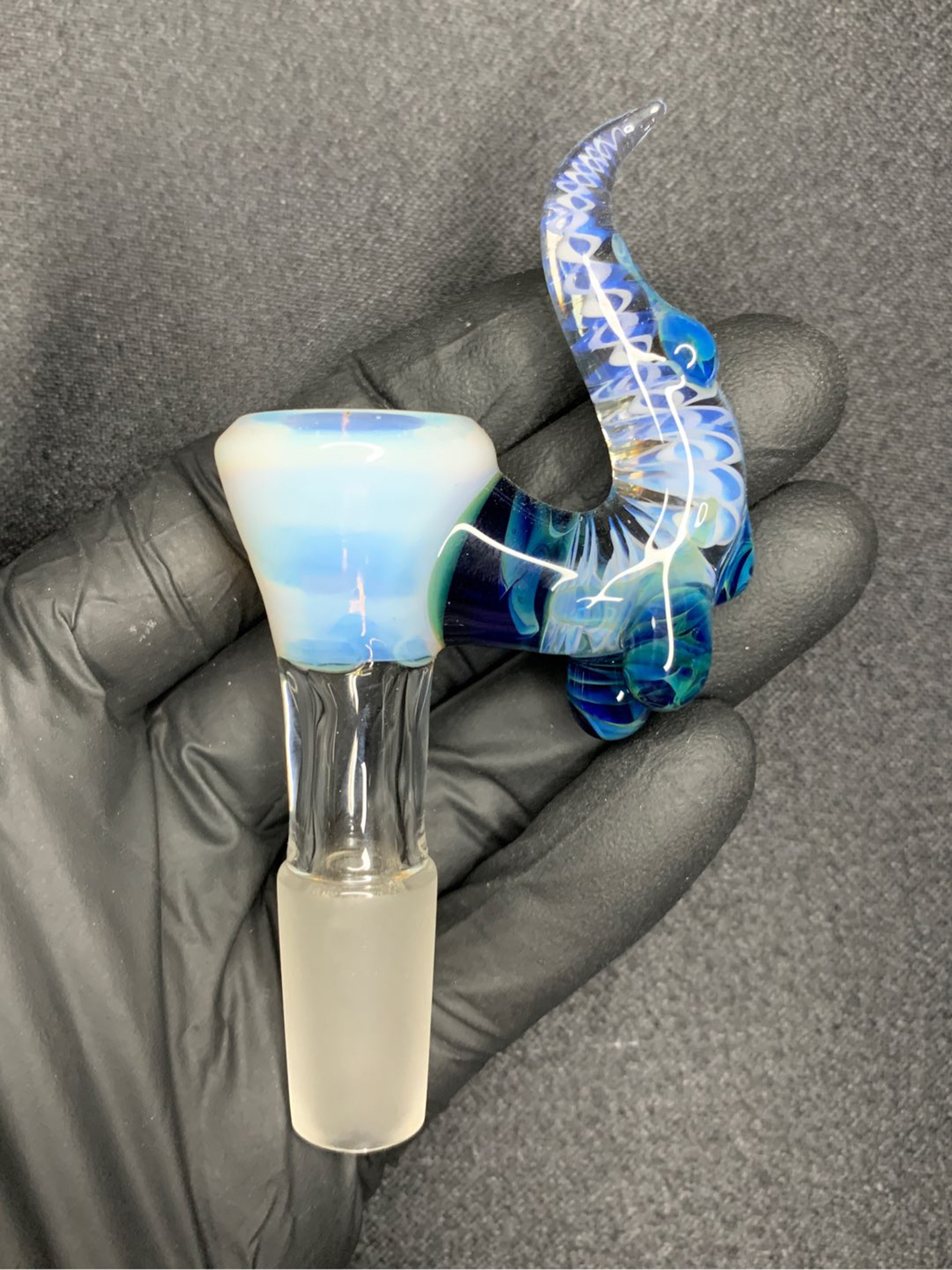 Preview pic of Ghost/Blue Stardust extended neck 14mm drip slide