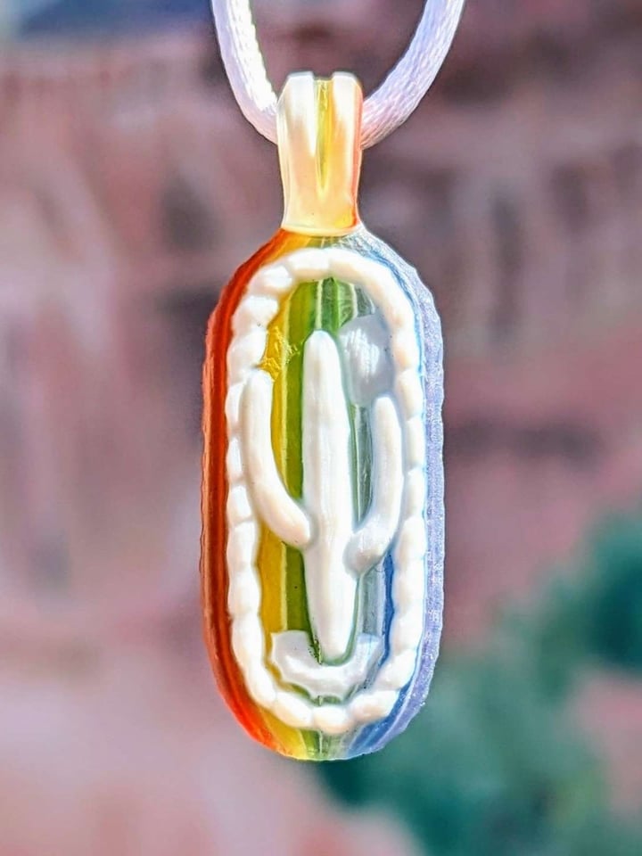 Kellie Thurston "Rainbow Cactus" Pendant