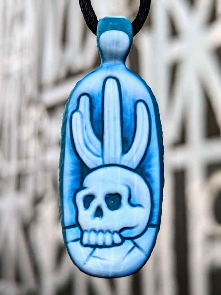 Kellie Thurston "Skull & Cactus" Pendant