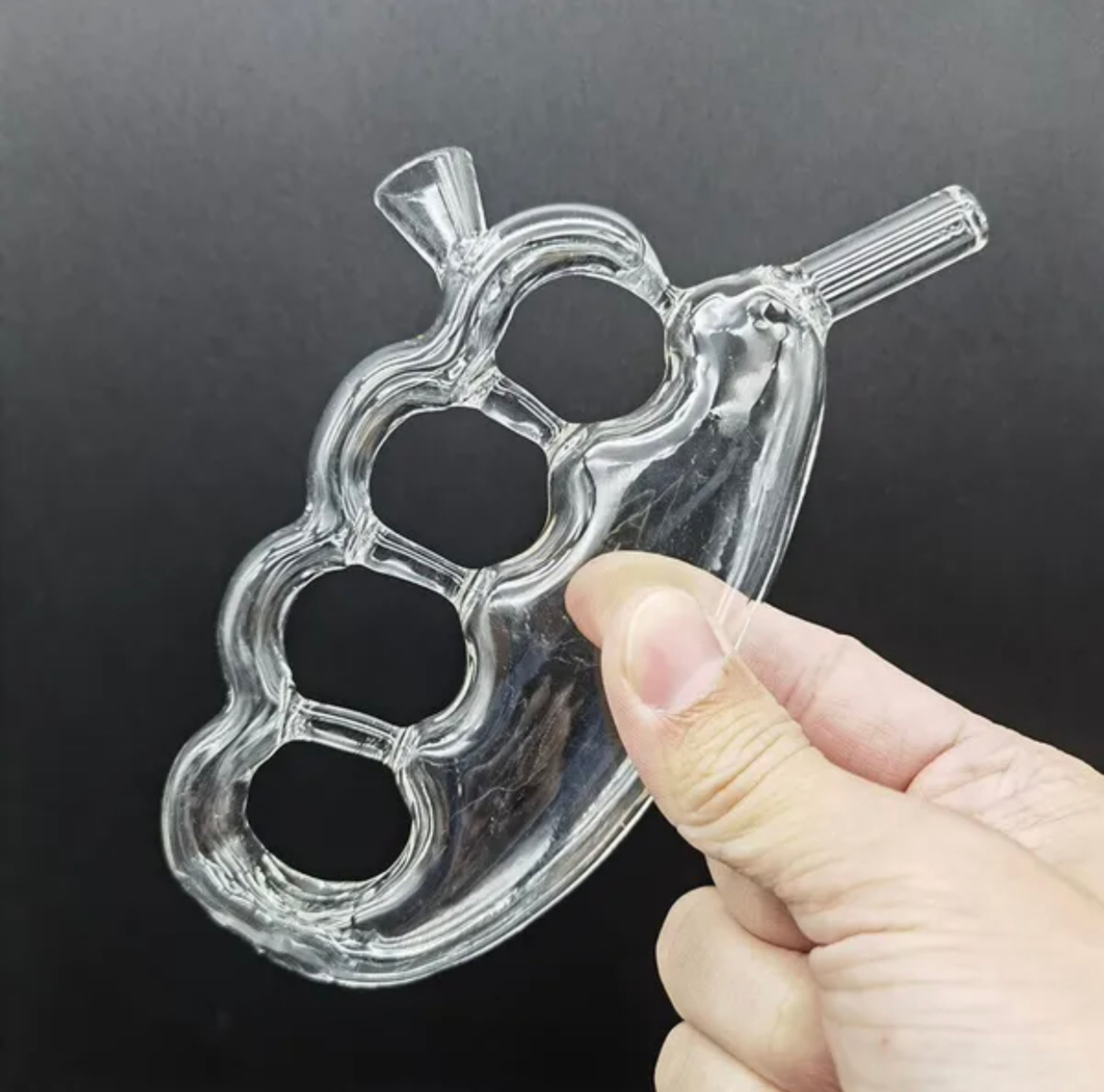 Preview pic of Functional Glass Knuckles Handheld 5.5 Inch