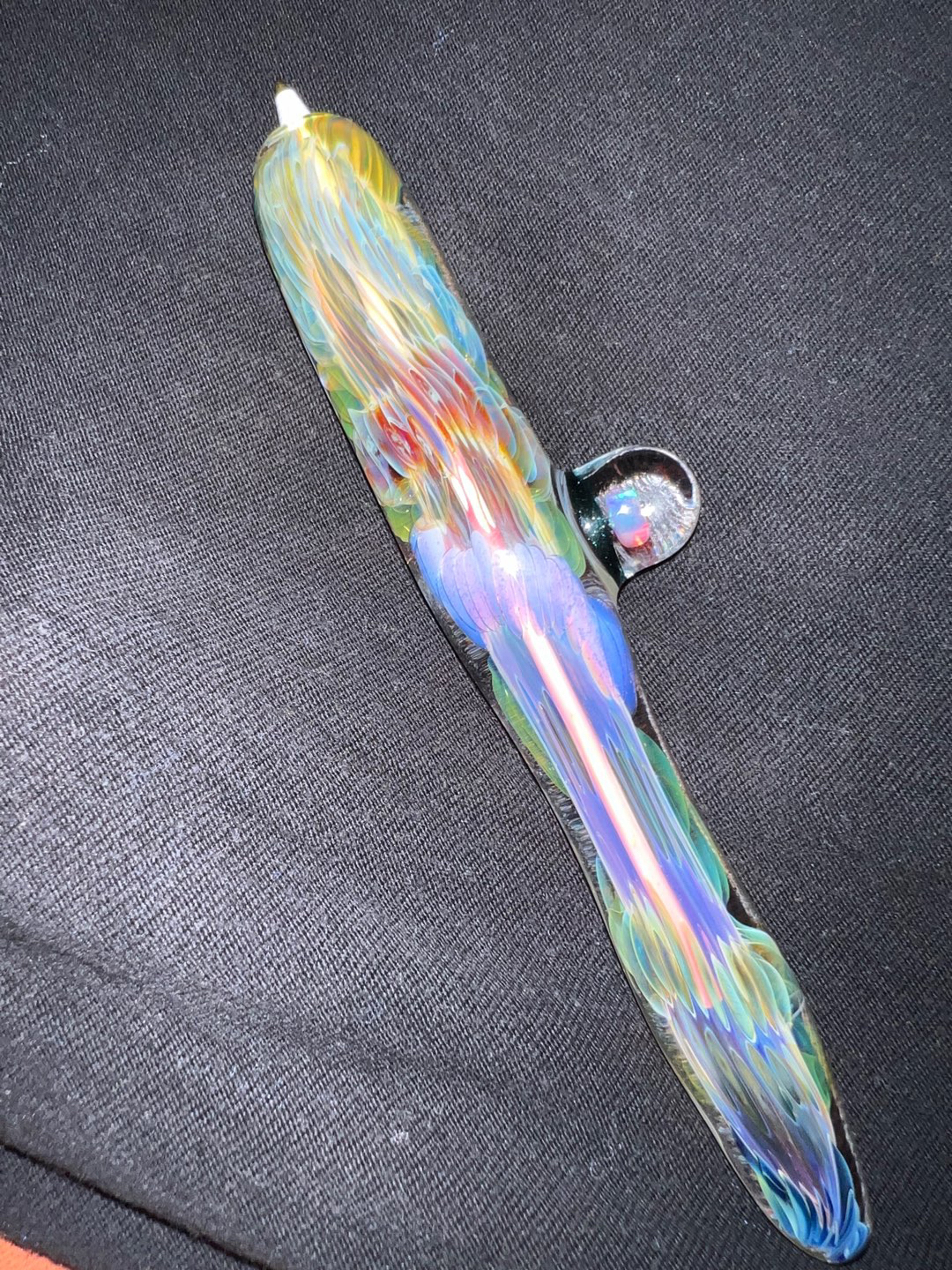 Opal Glass Ballpoint Pen Borosilicate Handmade Calligraphy Refillable Ink Custom image 0