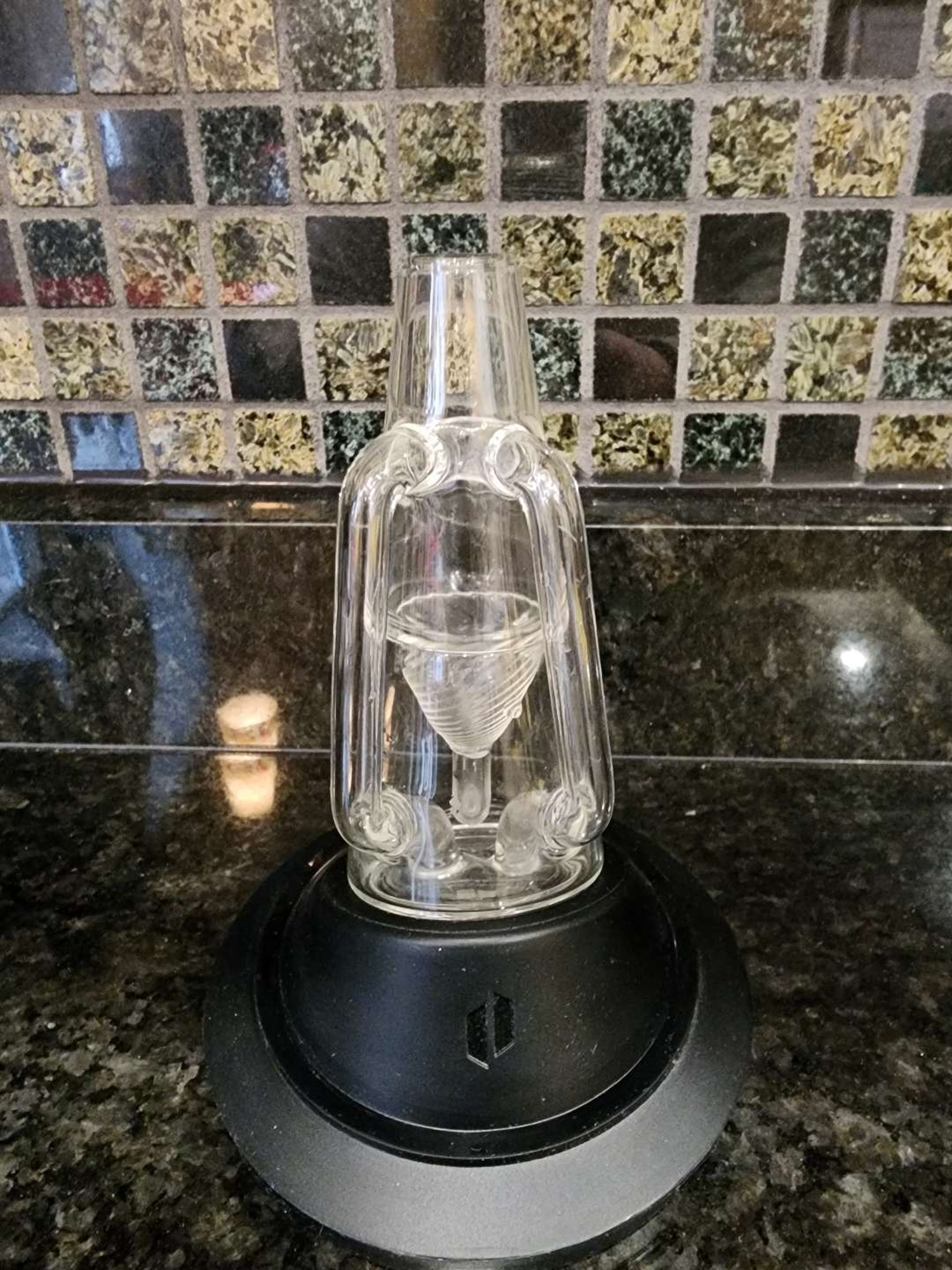 Preview pic of Puffco Peak/Peak Pro Ryan Fitt Recycler V1 glass attachment + Puffco glass stand