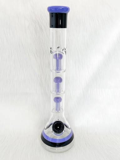 Preview pic of Purple & Black Triple Tree Perc 18in Beaker