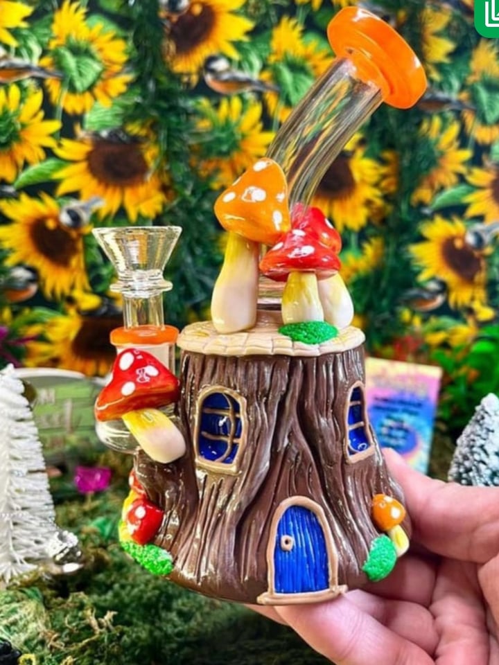 Mushroom 🍄🌲 tree house Ceramic Glass Rig