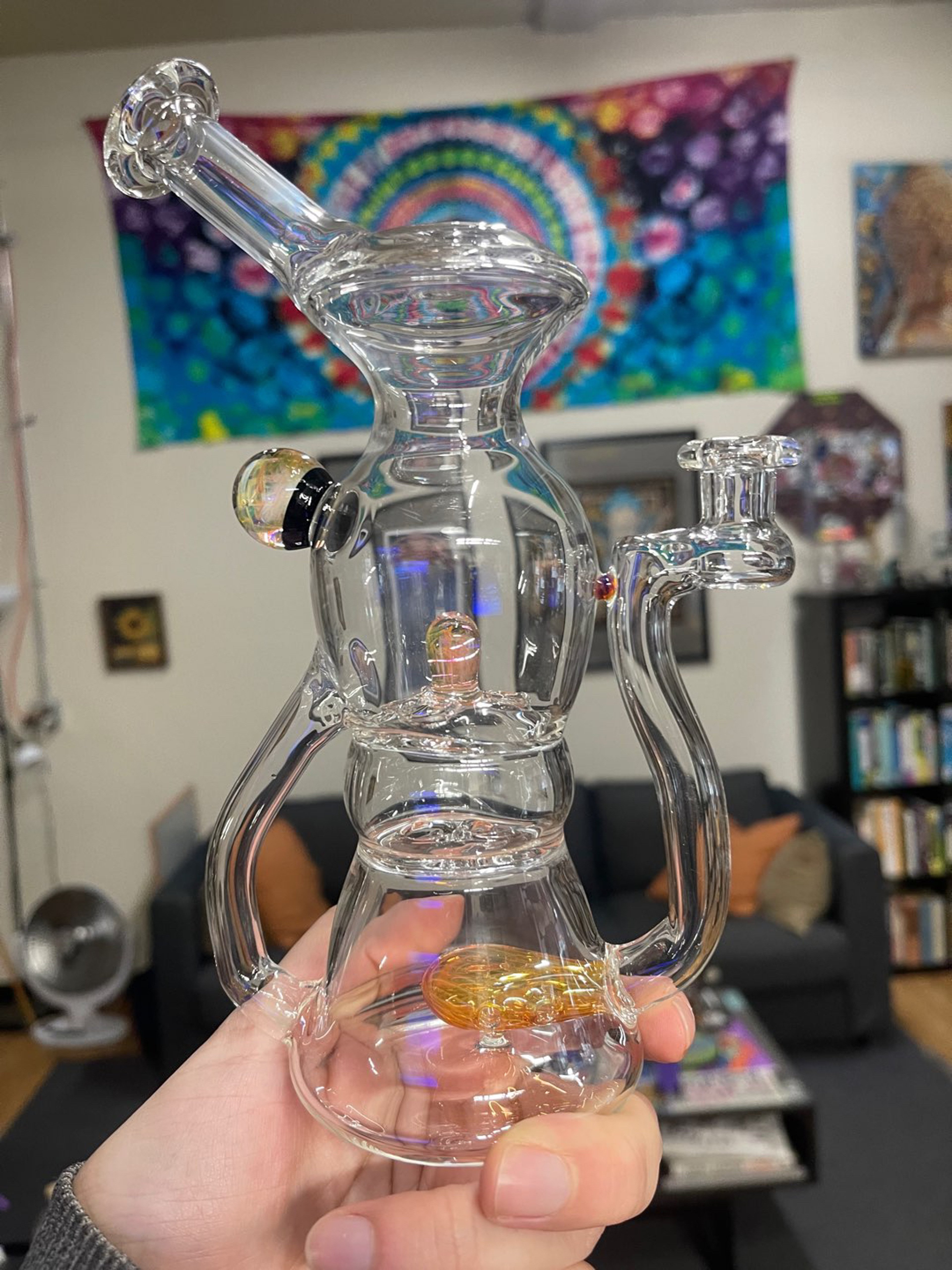 Preview pic of inner G glass “Oil Can” DRAINING BLOOPER RECYCLER